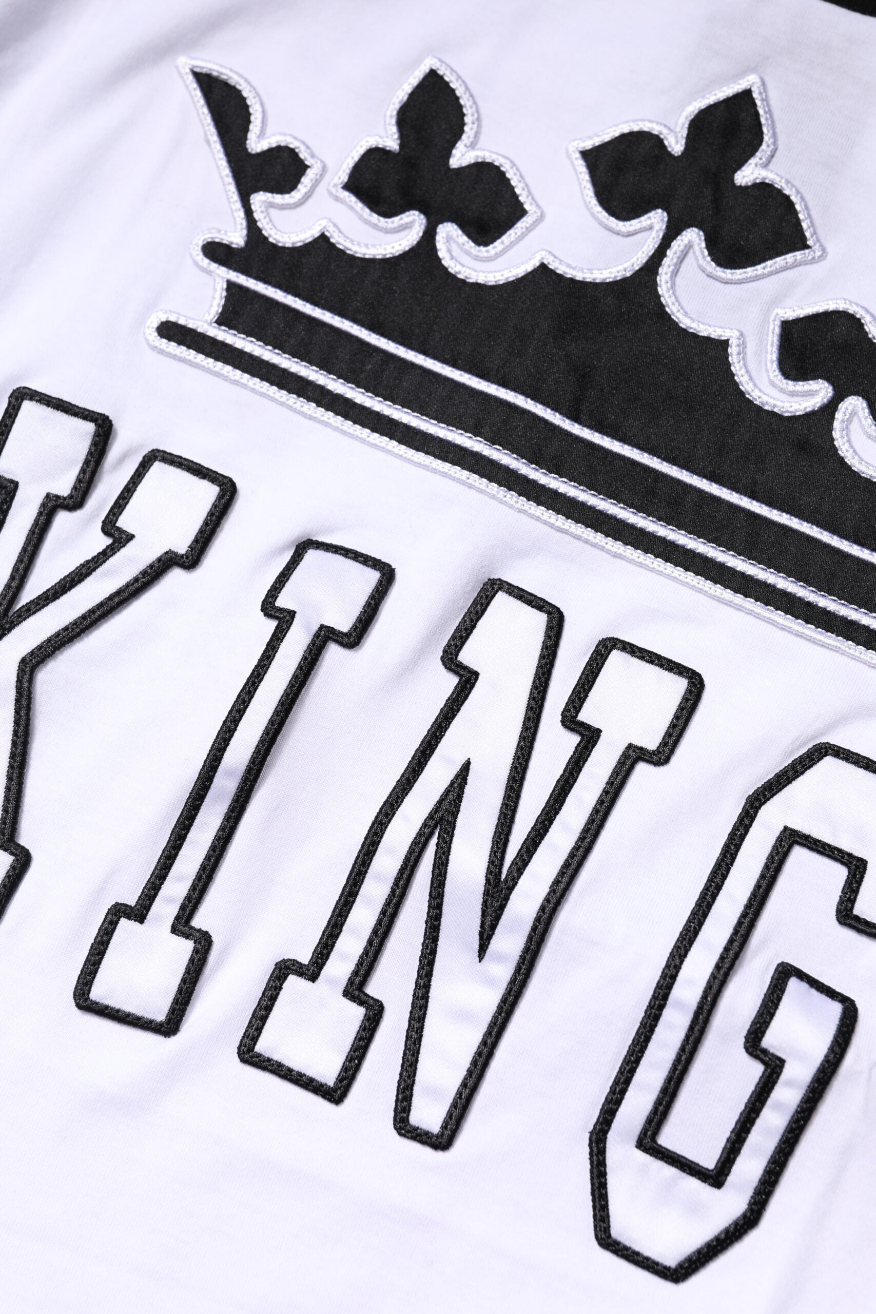 Dolce & Gabbana White Cotton Crown King Embroidery T-shirt | Regal Royce