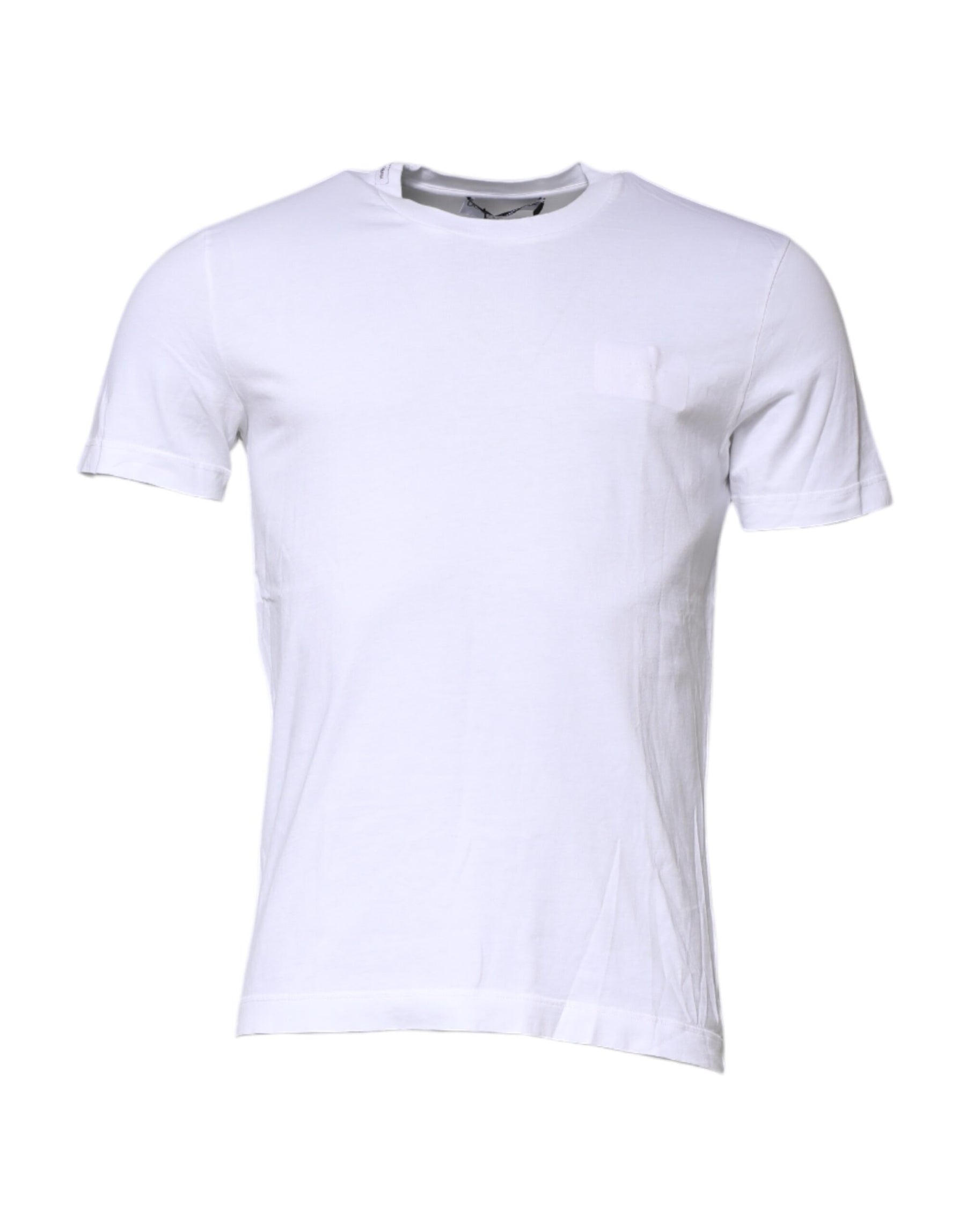 Dolce & Gabbana White Cotton Men Crew Neck Tee T-shirt | Regal Royce