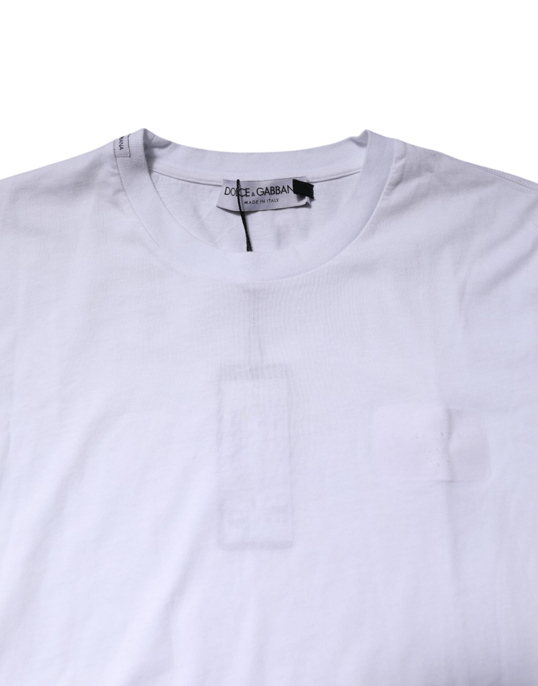 Dolce & Gabbana White Cotton Crew Neck Short Sleeves T-shirt | Regal Royce
