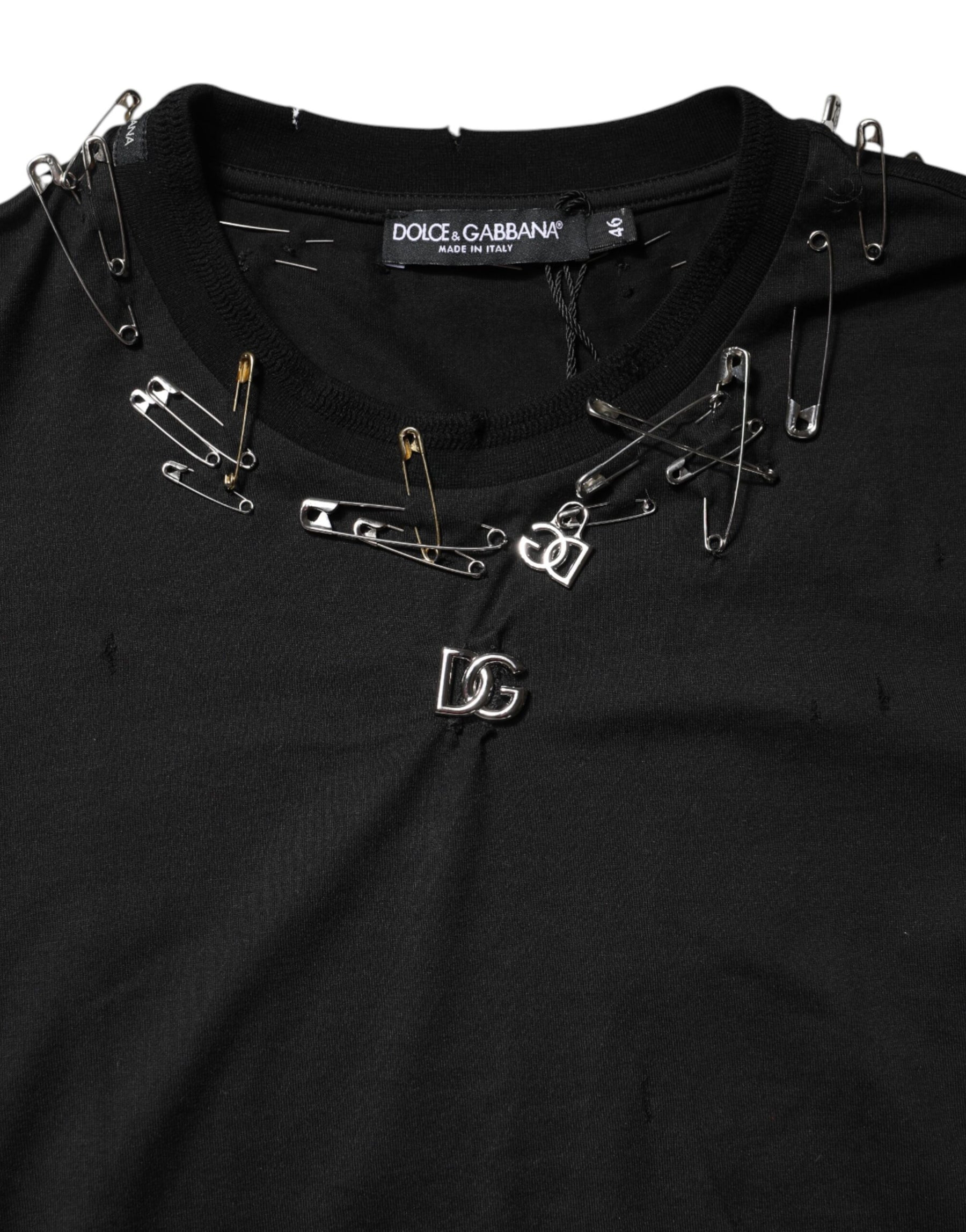 Dolce & Gabbana Black Logo Embellish Short Sleeves T-shirt | Regal Royce