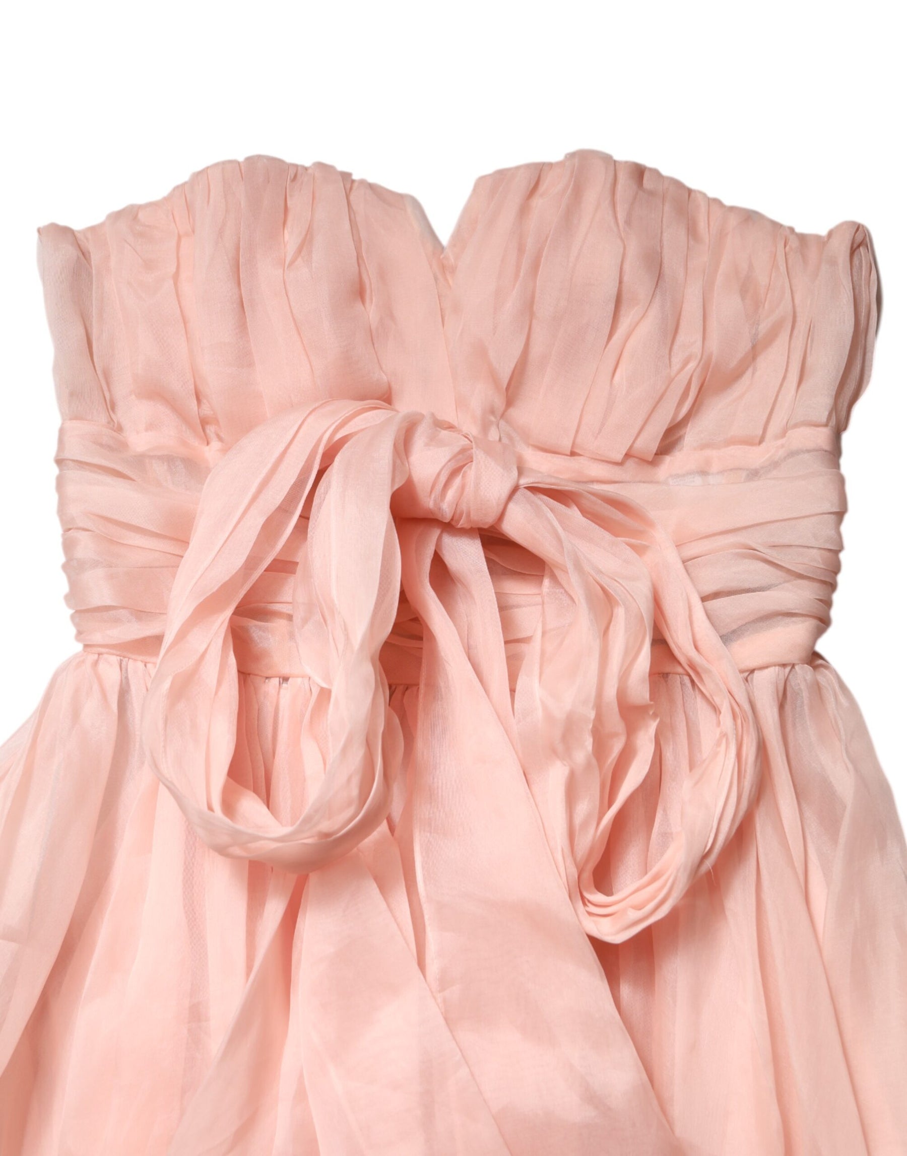 Dolce & Gabbana Pink Silk Chiffon A-line Pleated Midi Dress | Regal Royce