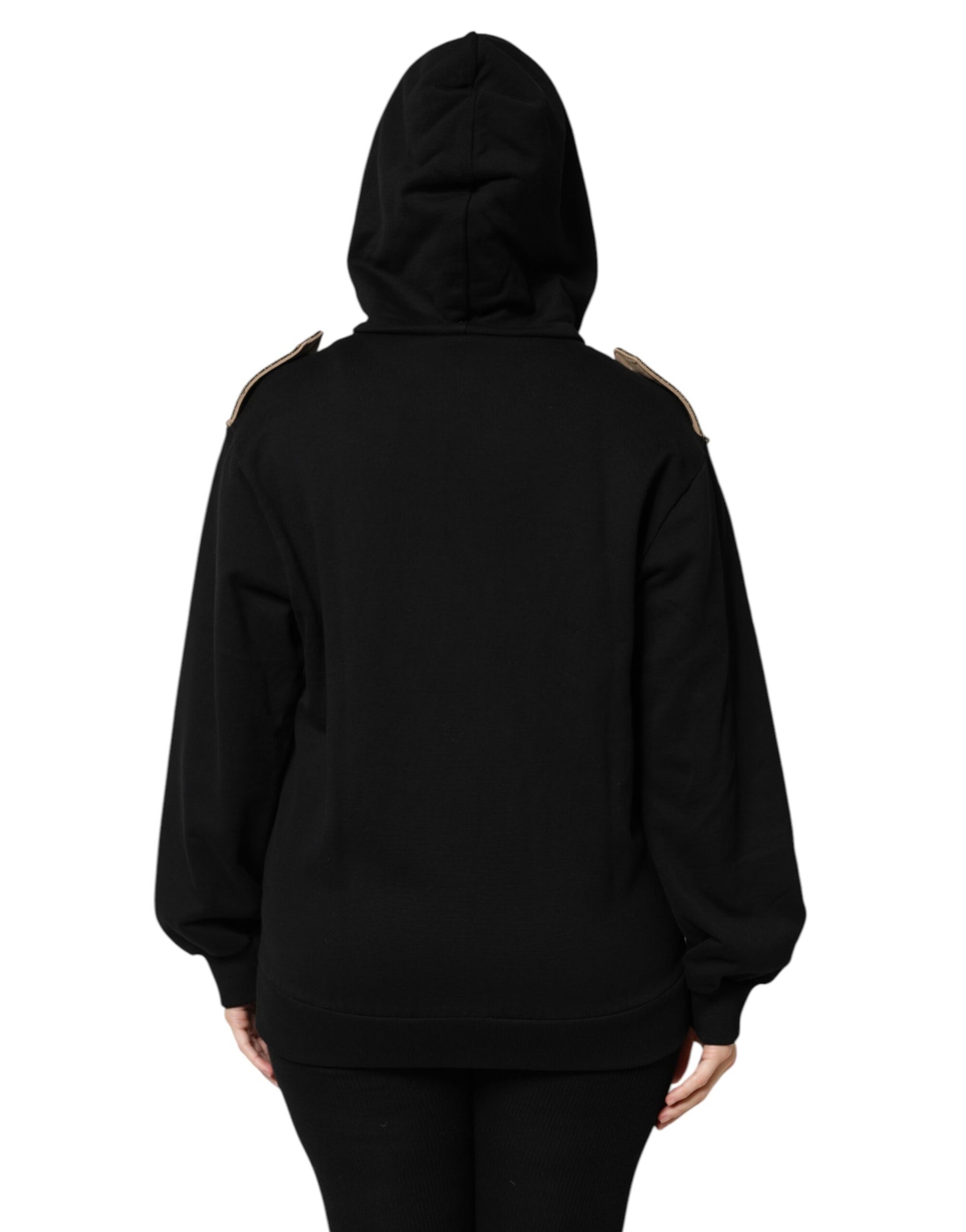Dolce & Gabbana Black Logo Hooded Full Zip Sweatshirt Jacket | Regal Royce