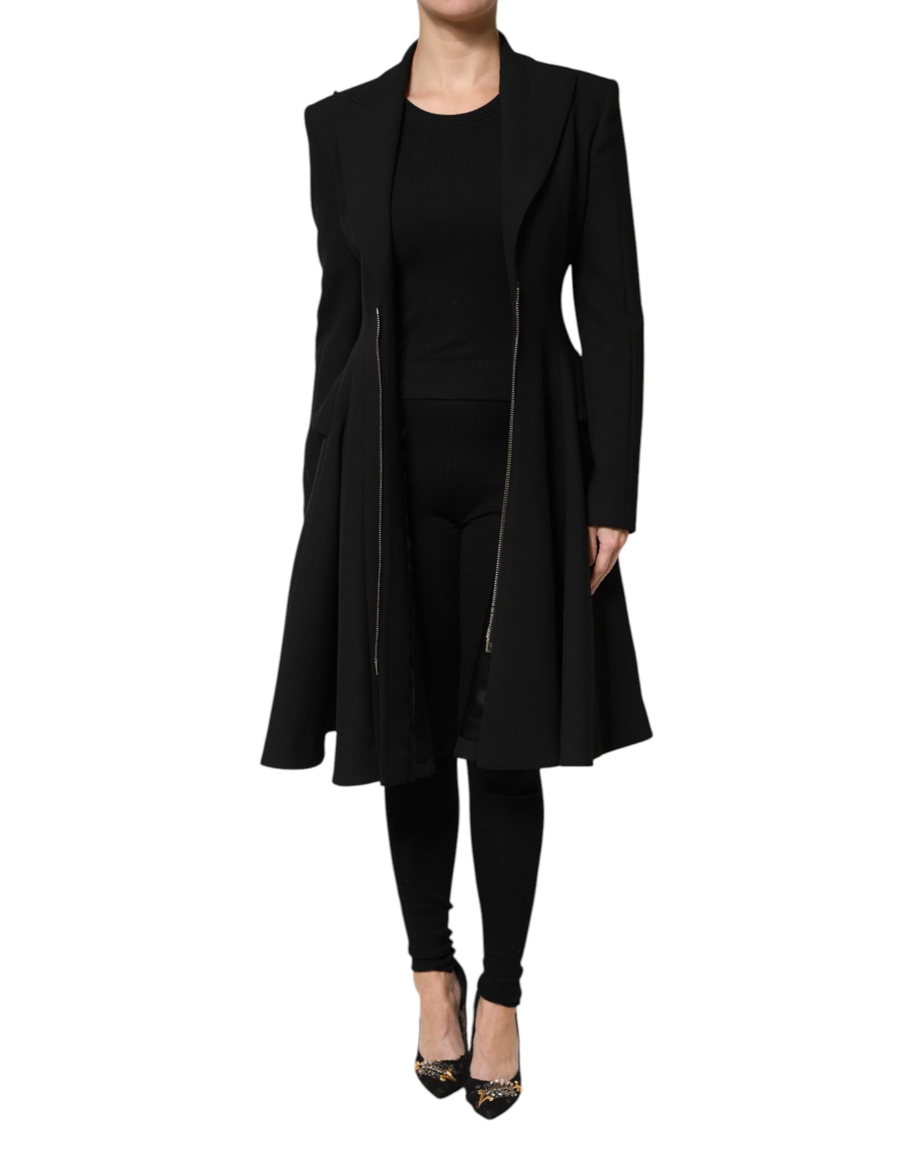 Les Hommes Black Polyester Single Breasted Trench Coat Jacket | Regal Royce