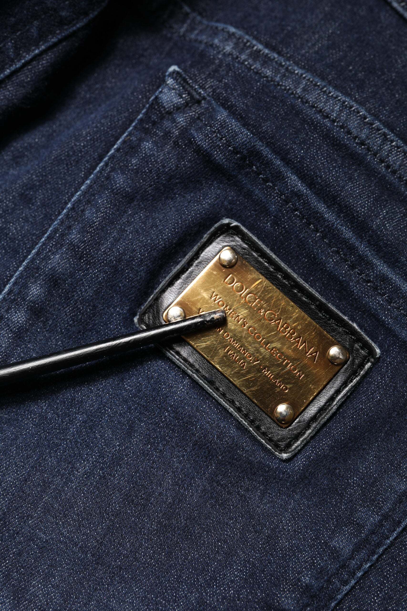 Dolce & Gabbana Dark Blue Cotton Skinny Cropped Denim Jeans | Regal Royce