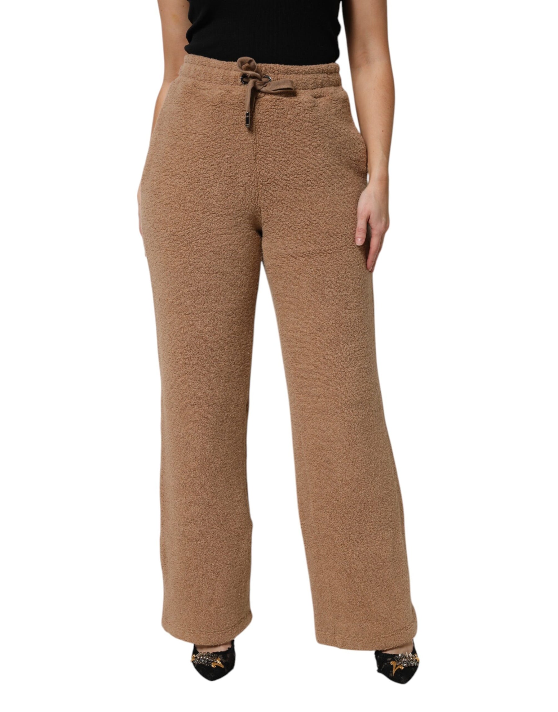 Dolce & Gabbana Brown Logo Plaque Sweatpants Straight Pants | Regal Royce