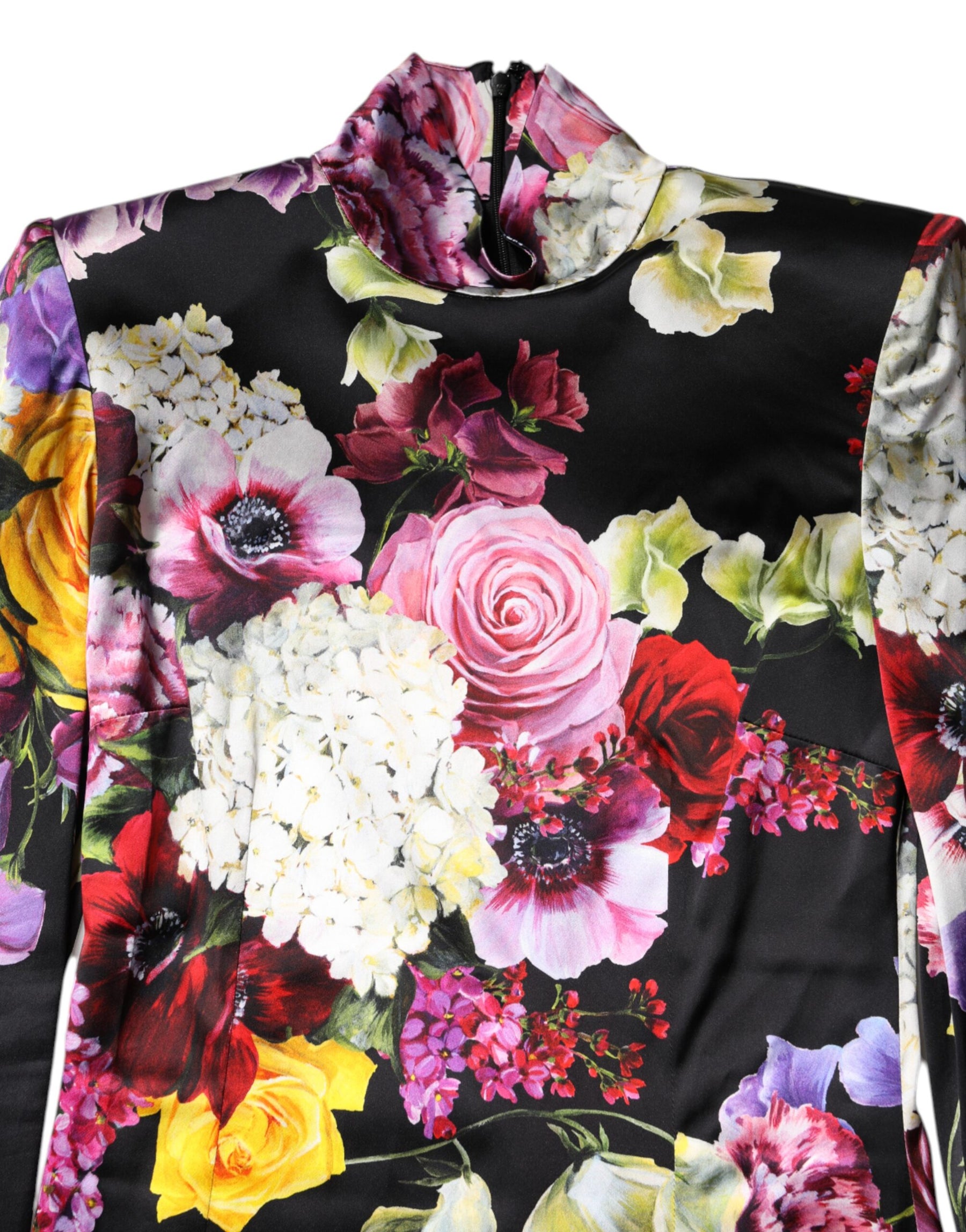 Dolce & Gabbana Multicolor Ortensies Long Sleeves Blouse Top | Regal Royce