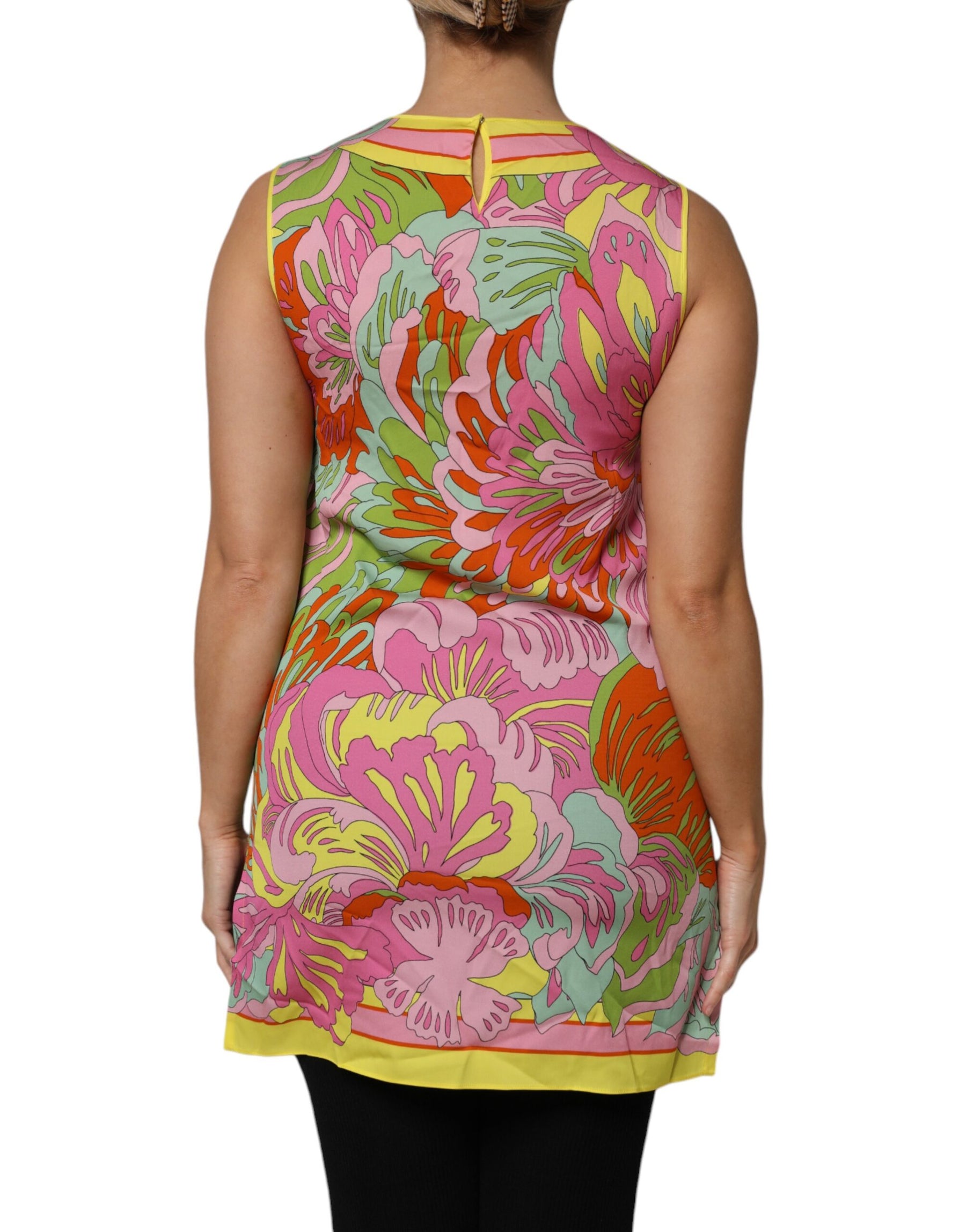 Dolce & Gabbana Multicolor Floral Roundneck Sleeveless Top | Regal Royce