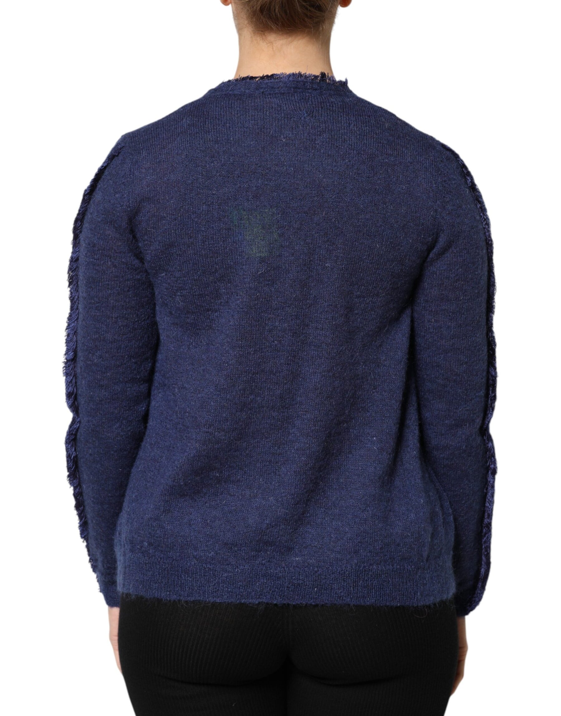 Ballantyne Dark Blue Long Sleeves Overcoat Cardigan Sweater | Regal Royce