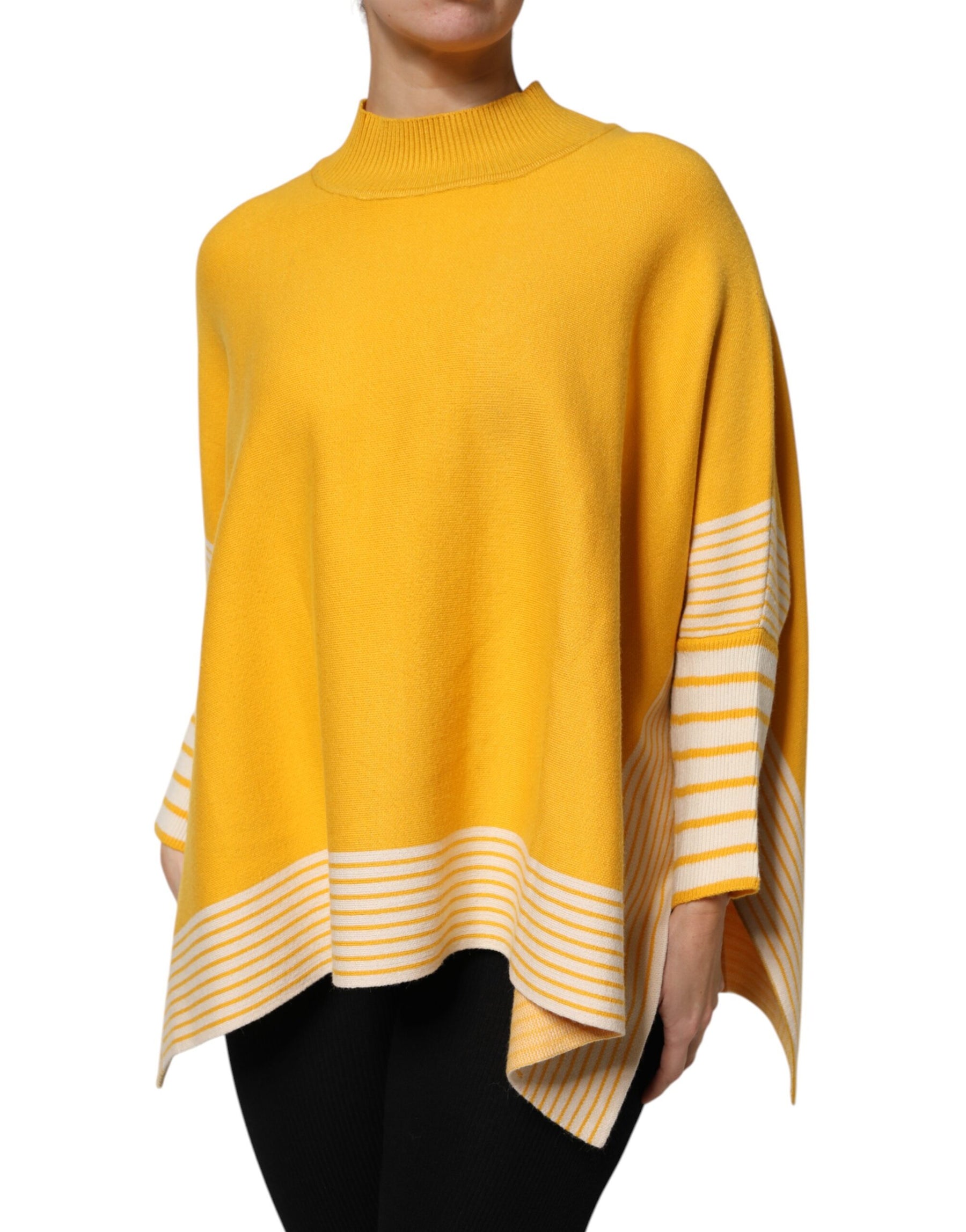 SIGNS Yellow Stripe Long Sleeve Overcoat Pullover Sweater | Regal Royce