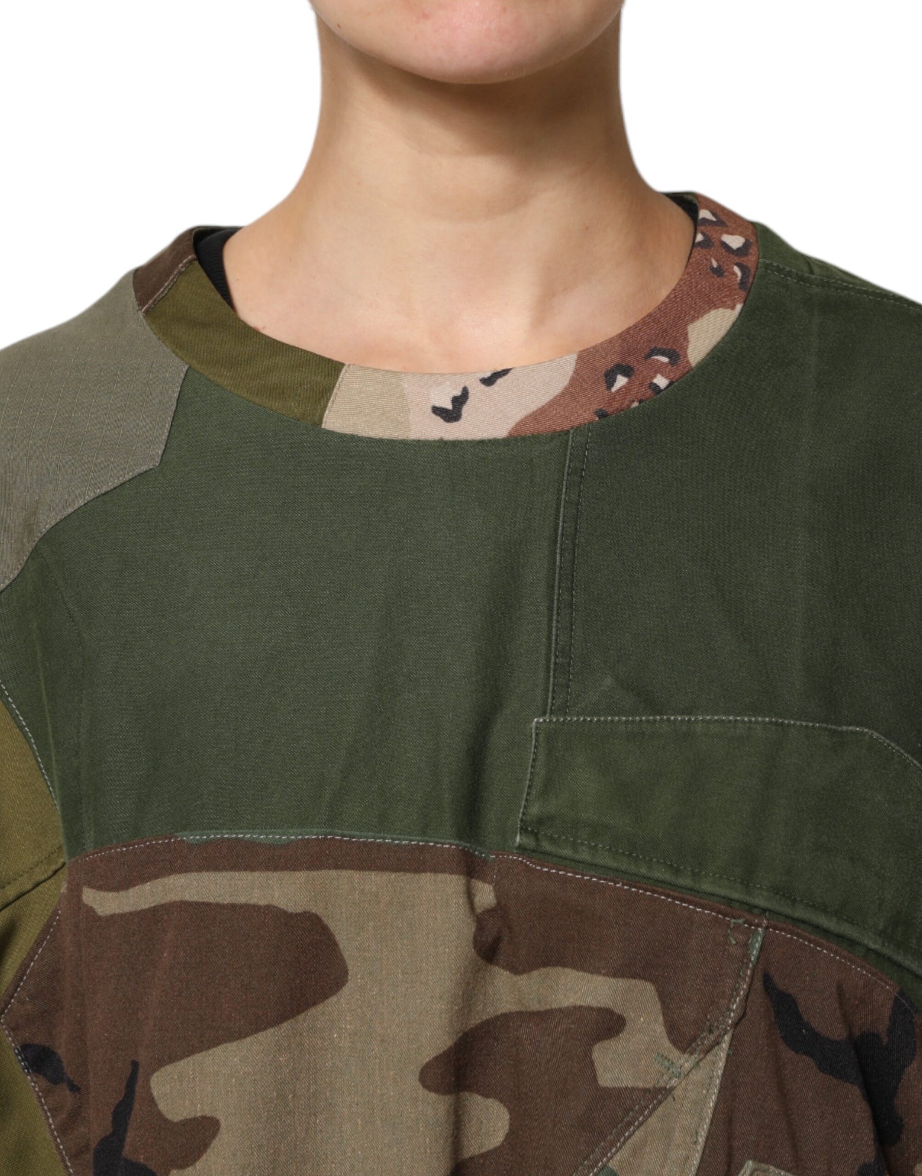 Dolce & Gabbana Multicolor Camouflage Oversized Top T-shirt | Regal Royce