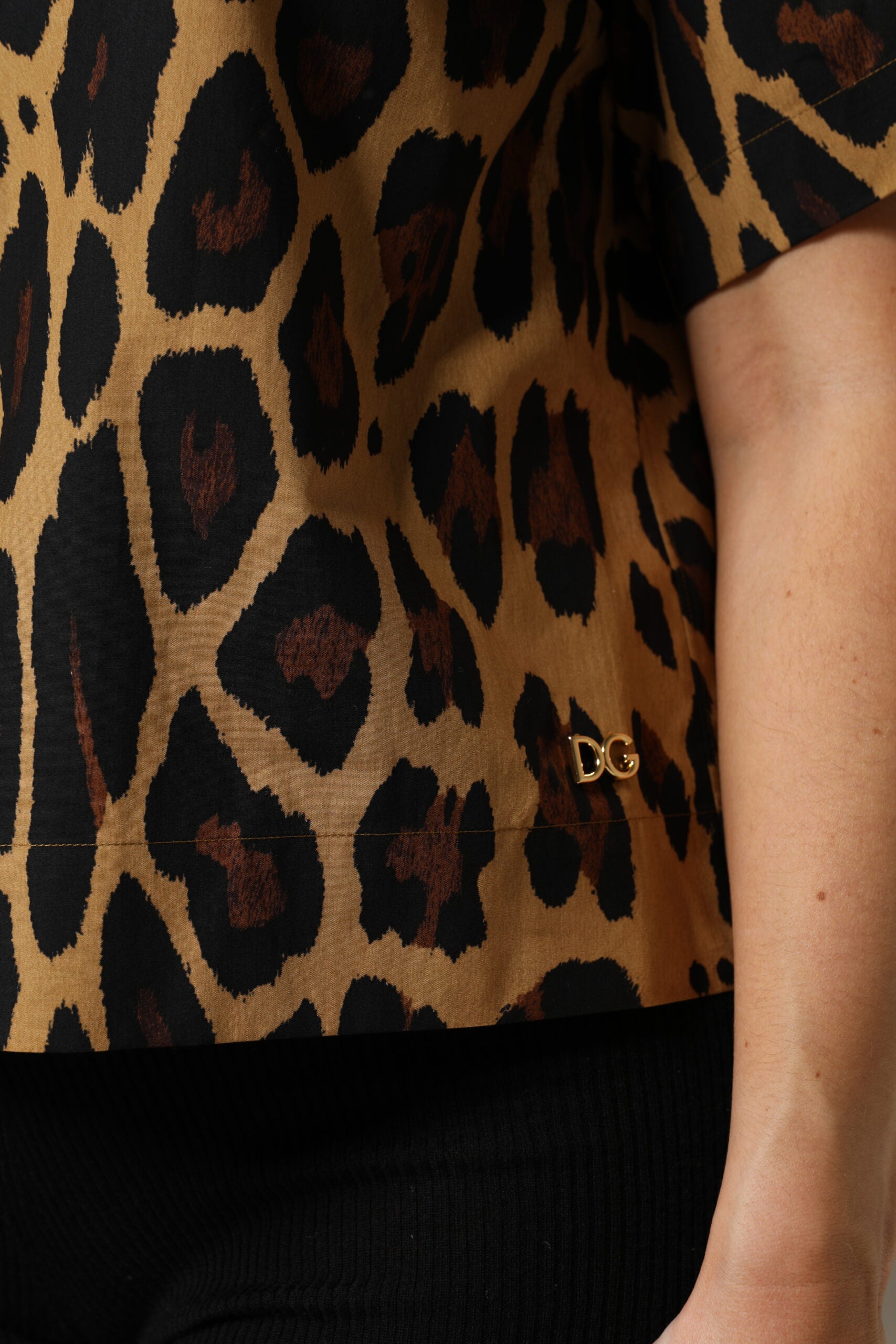 Dolce & Gabbana Brown Leopard Short Sleeve Collared Polo Top | Regal Royce