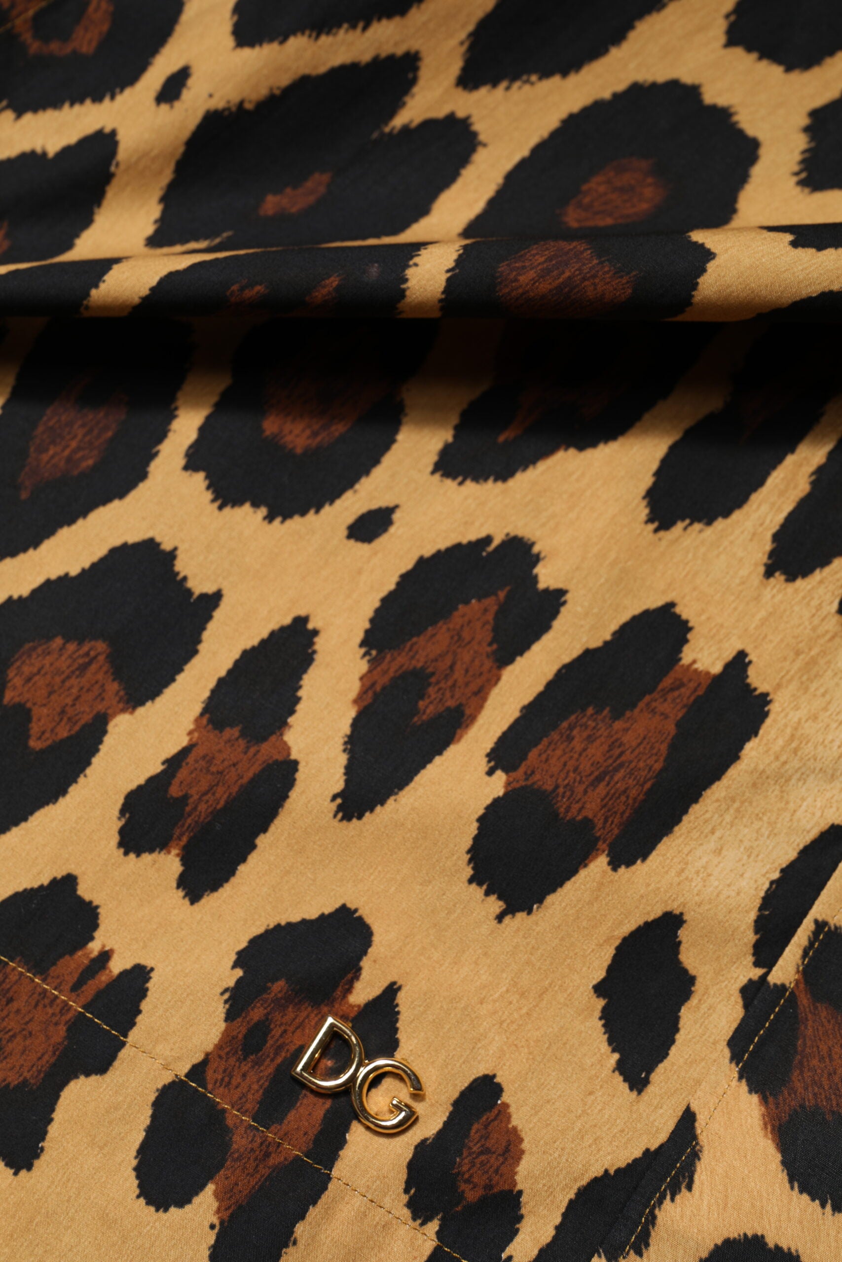 Dolce & Gabbana Brown Leopard Short Sleeve Collared Polo Top | Regal Royce