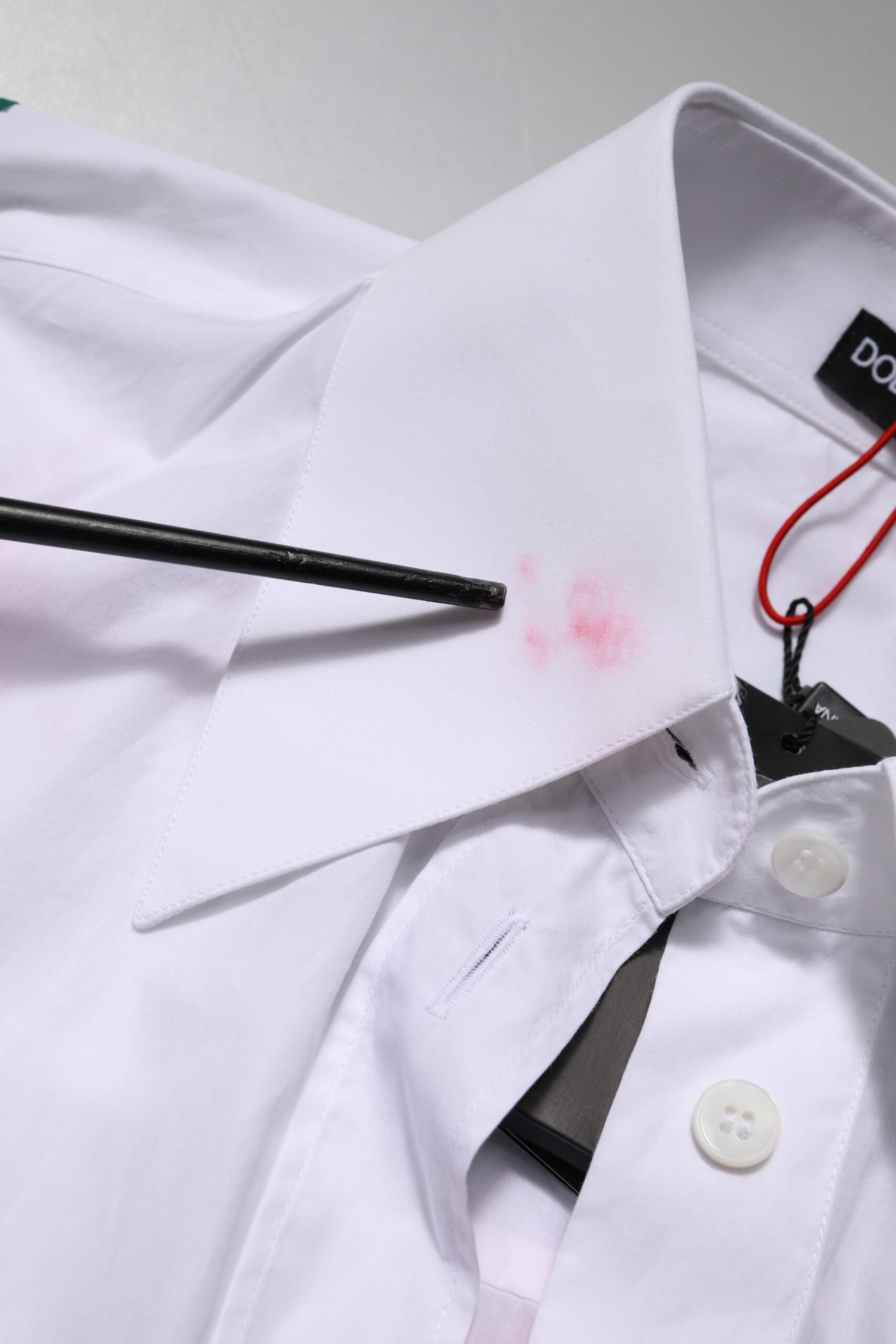 Dolce & Gabbana White Cotton Floral Appliques Dress Shirt Top | Regal Royce