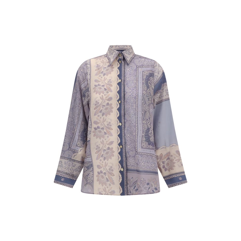 Zimmermann Purple Cotton Pattern Shirt | Regal Royce