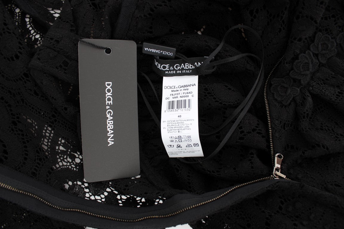 Dolce & Gabbana Black Ricamo Knitted Full Length Maxi Dress | Regal Royce