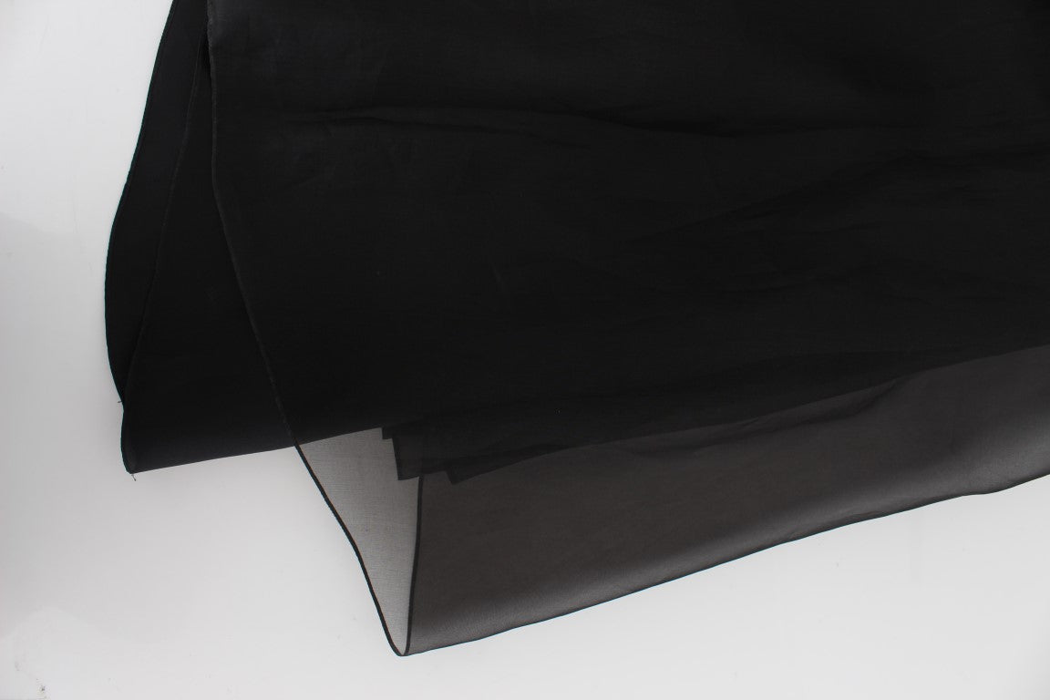 Dolce & Gabbana Black White Floral Silk Sheath Gown Dress | Regal Royce