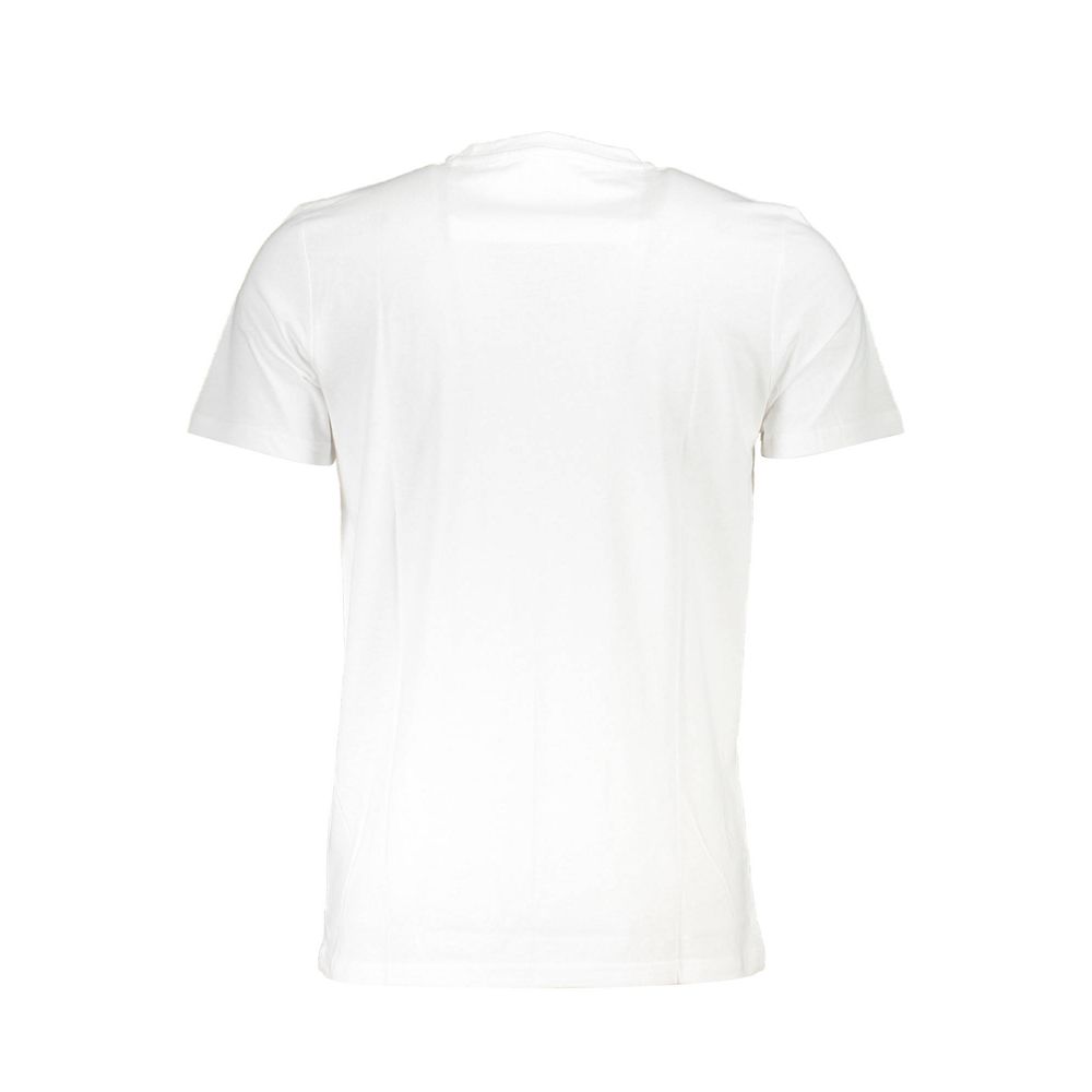Cavalli Class White Cotton Men T-Shirt | Regal Royce