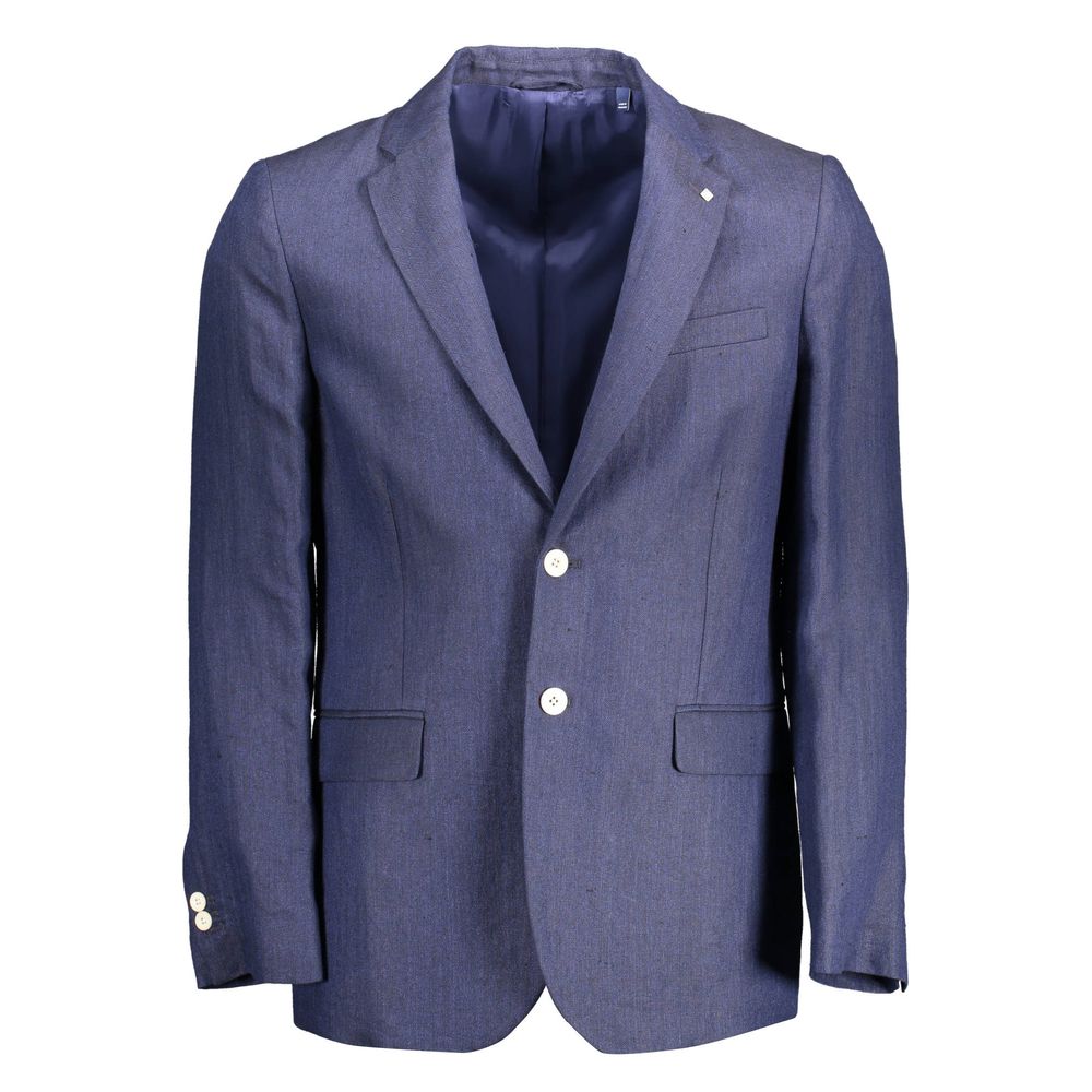 Gant Blue Linen Men Jacket | Regal Royce