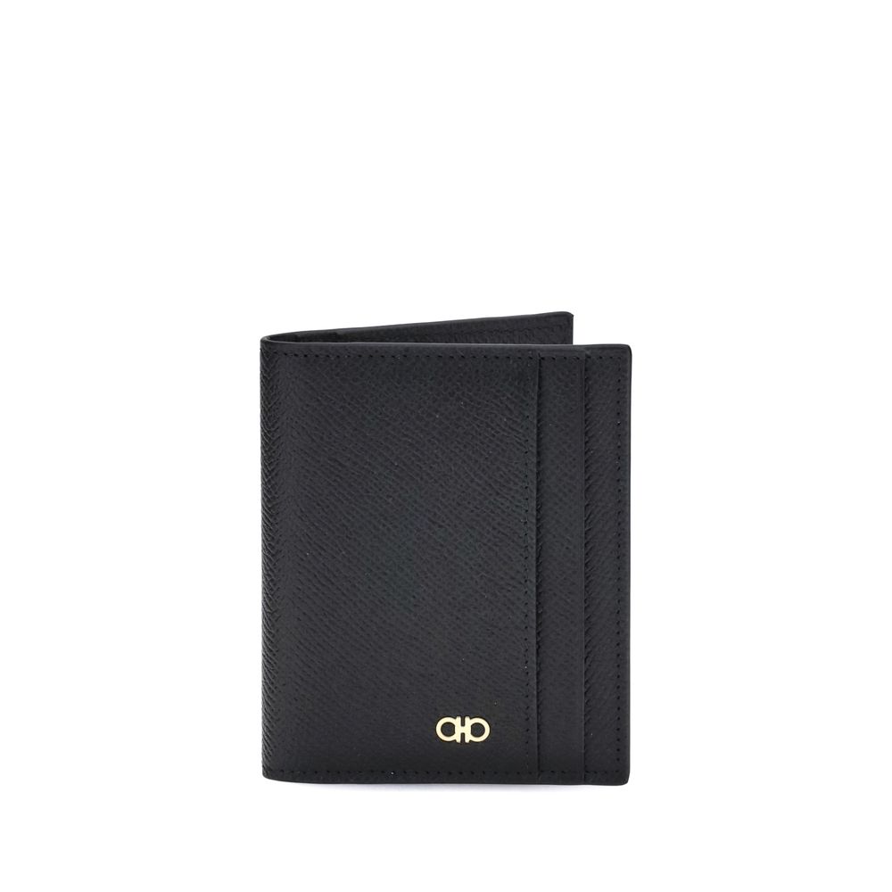 Ferragamo Black Calf Leather Bos Taurus Wallet | Regal Royce