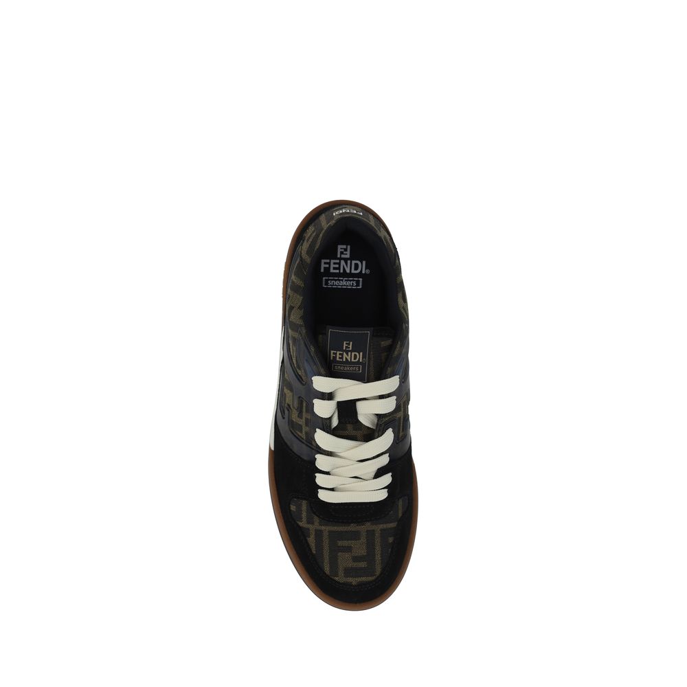 Fendi Multicolor Calf Leather Bos Taurus Low Top Sneakers | Regal Royce