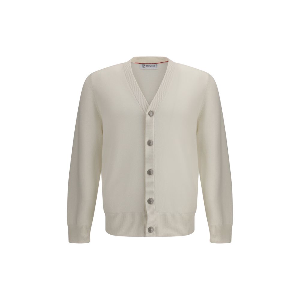 Brunello Cucinelli White Cashmere Cardigan | Regal Royce
