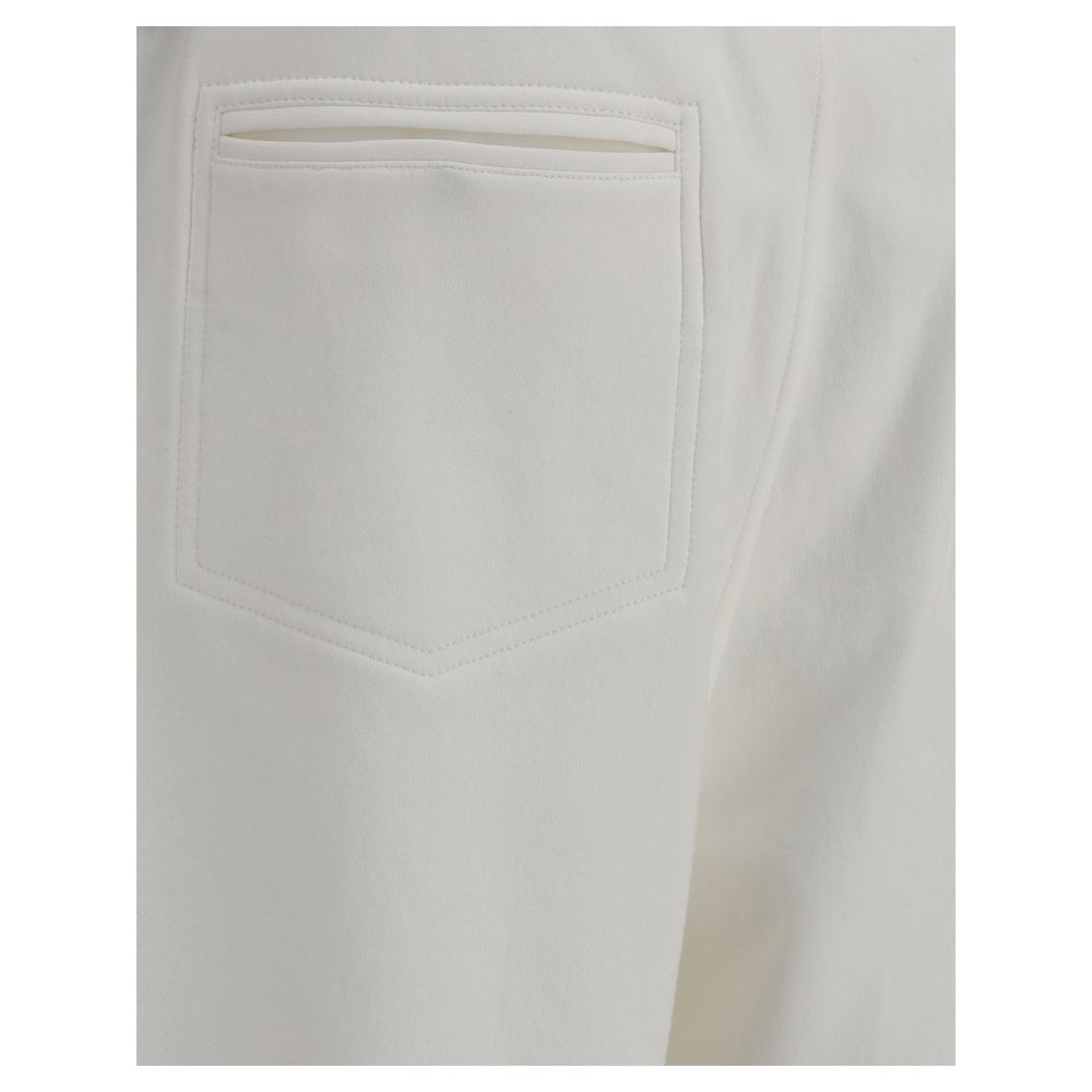 Brunello Cucinelli White Cotton Joggers (Workout Pants) | Regal Royce