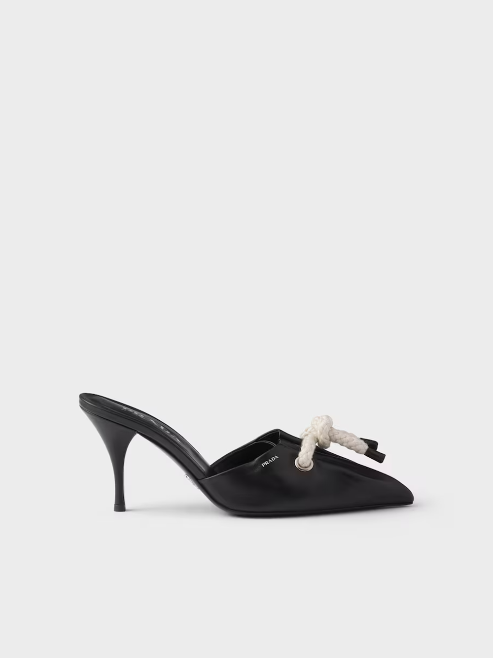 Prada Black Nappa Leather Rope Detail  Sandals | Regal Royce