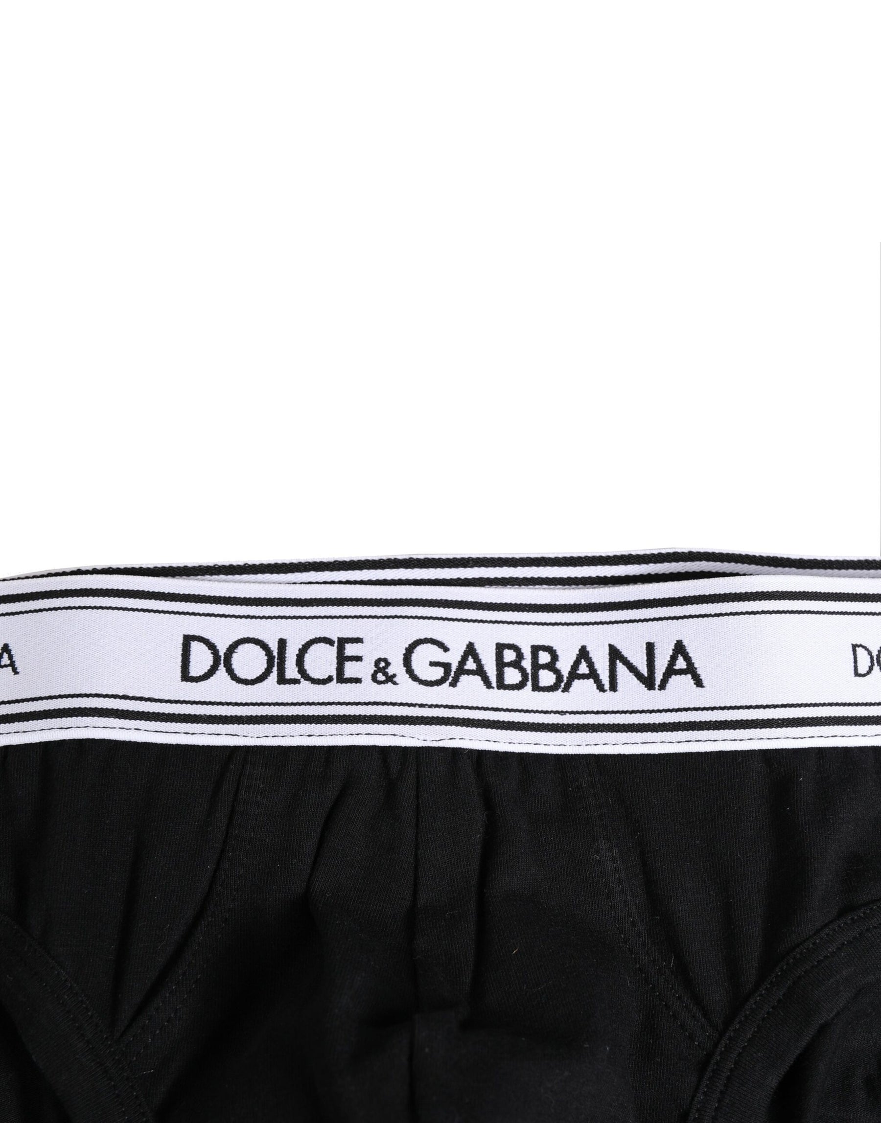 Dolce & Gabbana Black Cotton Stretch Regular Brief Underwear | Regal Royce