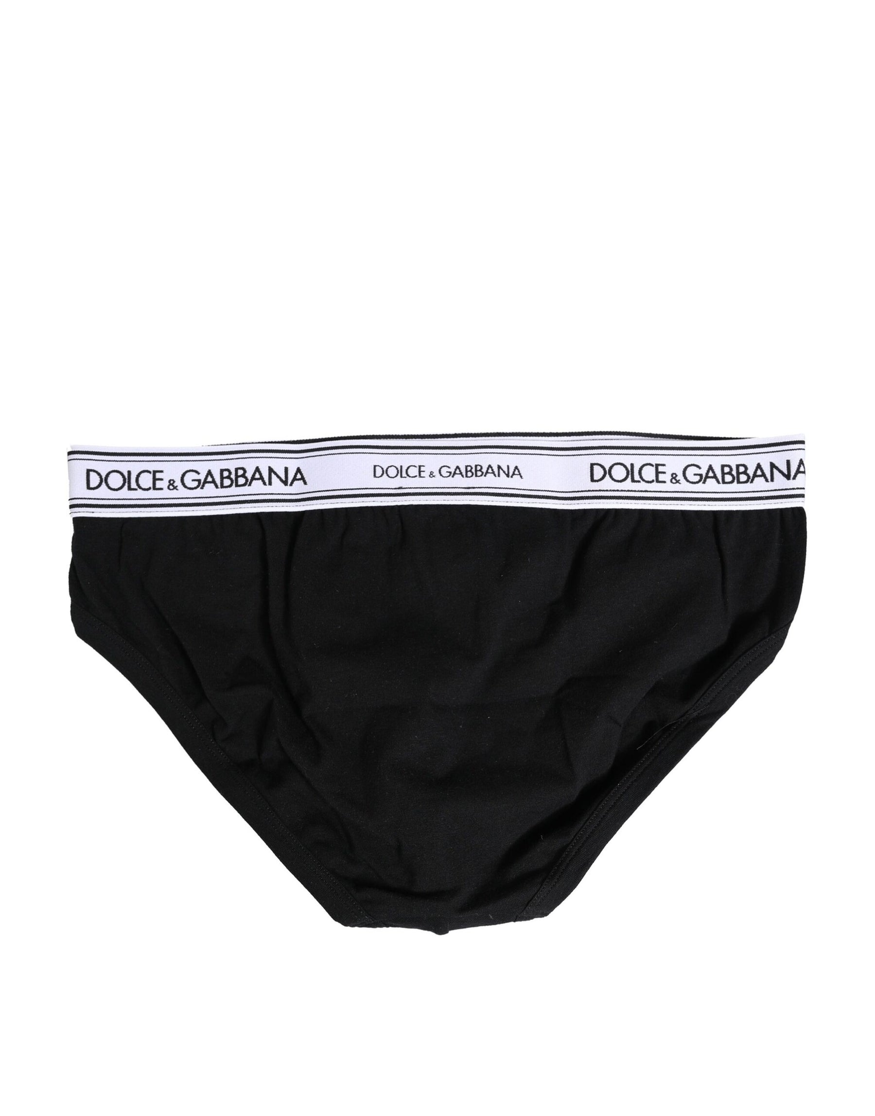 Dolce & Gabbana Black Cotton Stretch Regular Brief Underwear | Regal Royce