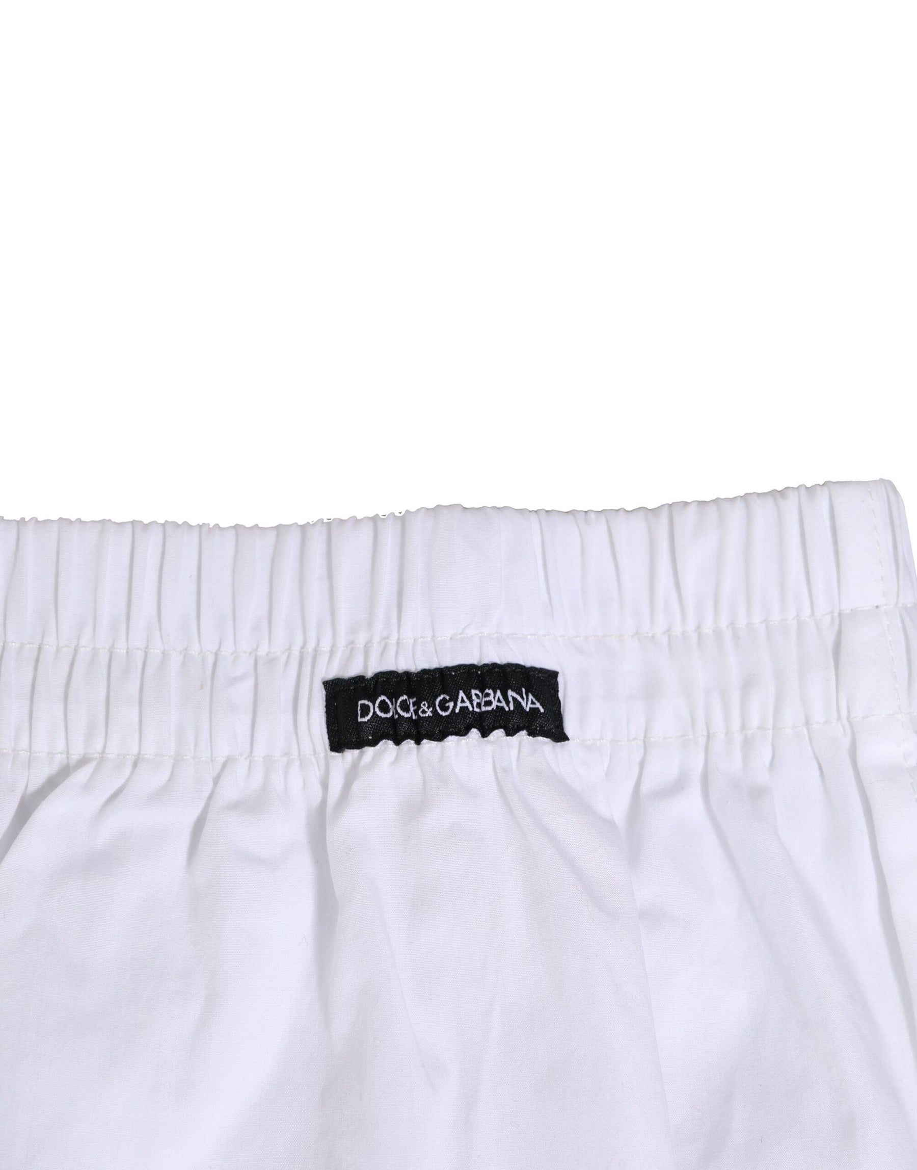 Dolce & Gabbana White Cotton Regular Boxer Shorts Underwear | Regal Royce