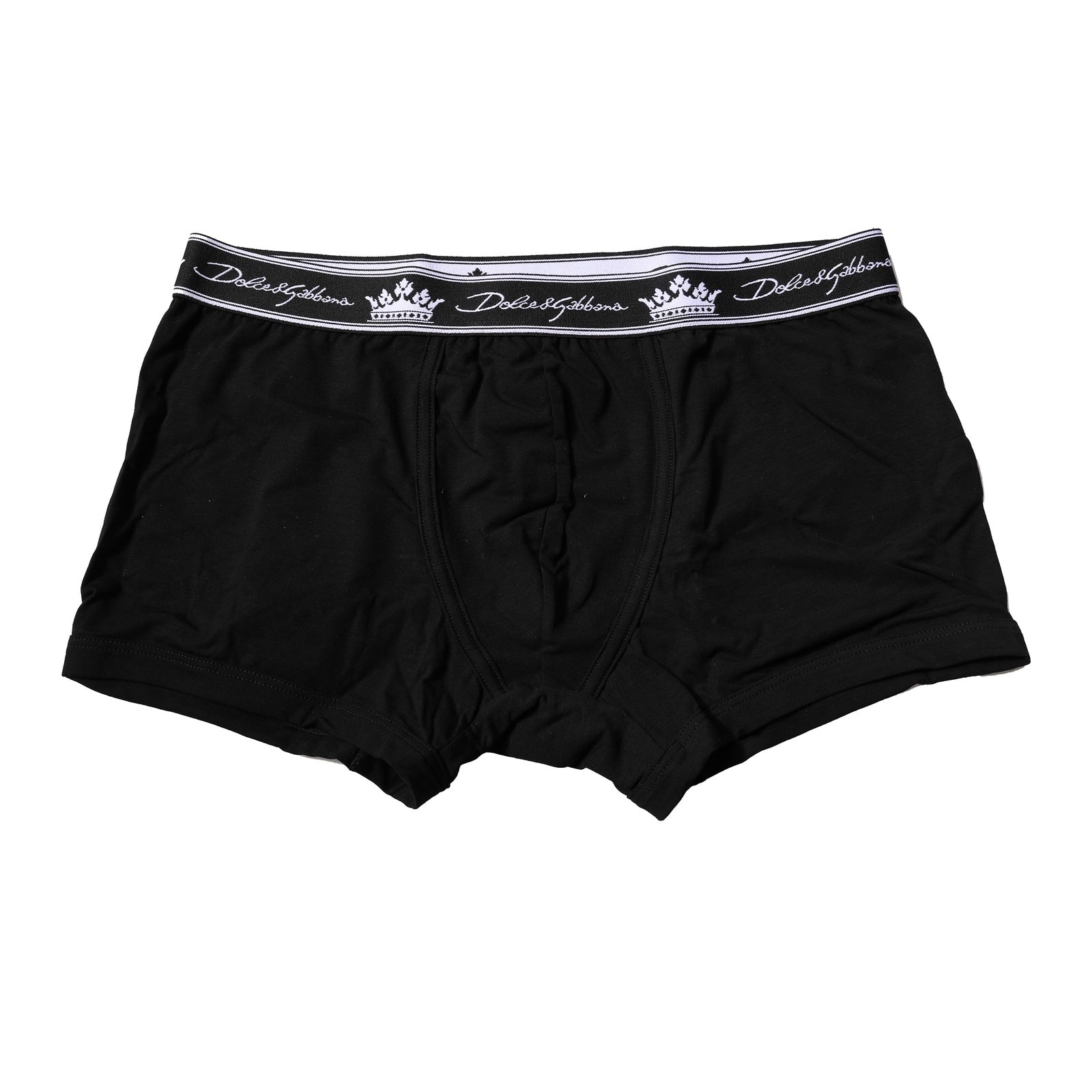 Dolce & Gabbana Black Cotton Stretch Regular Boxer Underwear | Regal Royce