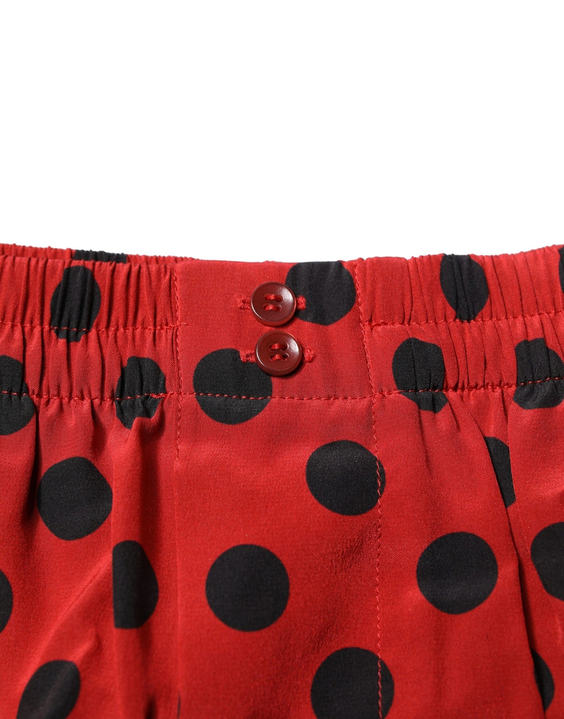 Dolce & Gabbana Red Silk Polka Dot Boxer Shorts Underwear | Regal Royce