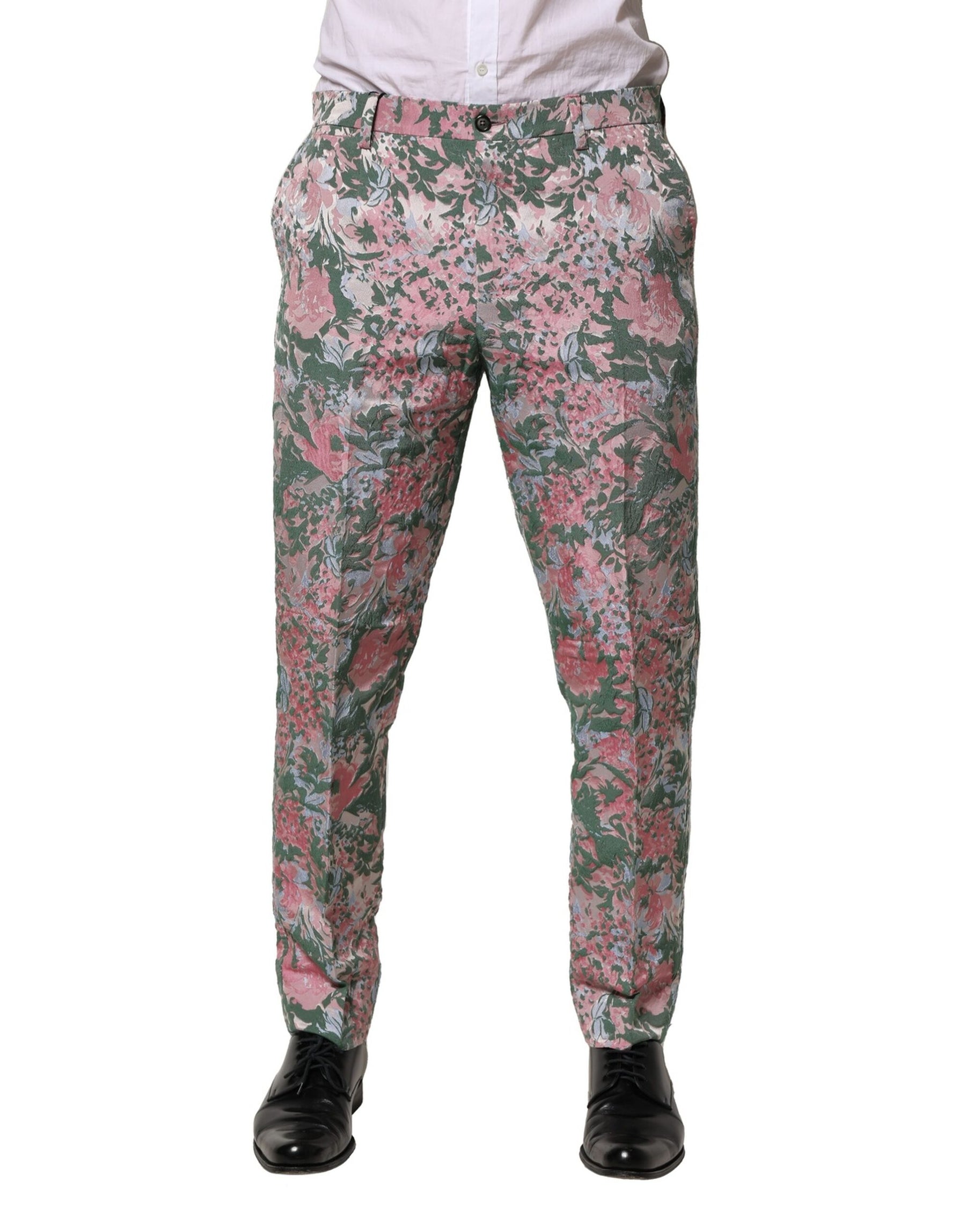 Dolce & Gabbana Multicolor Floral Jacquard Pants | Regal Royce
