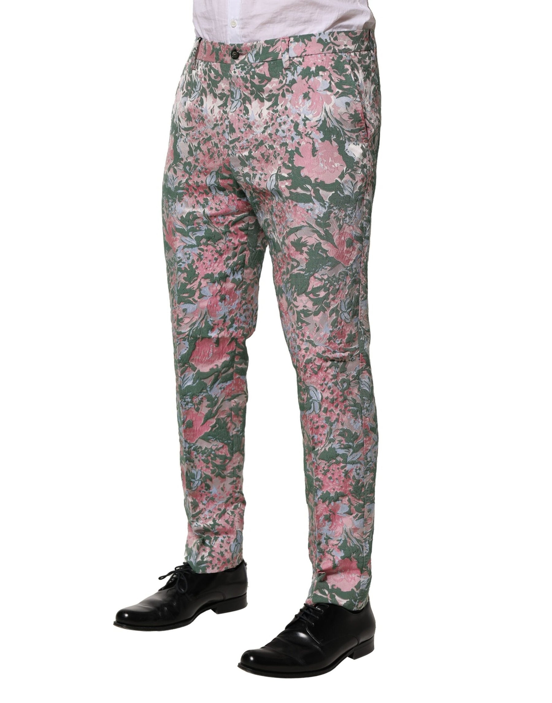 Dolce & Gabbana Multicolor Floral Jacquard Pants | Regal Royce