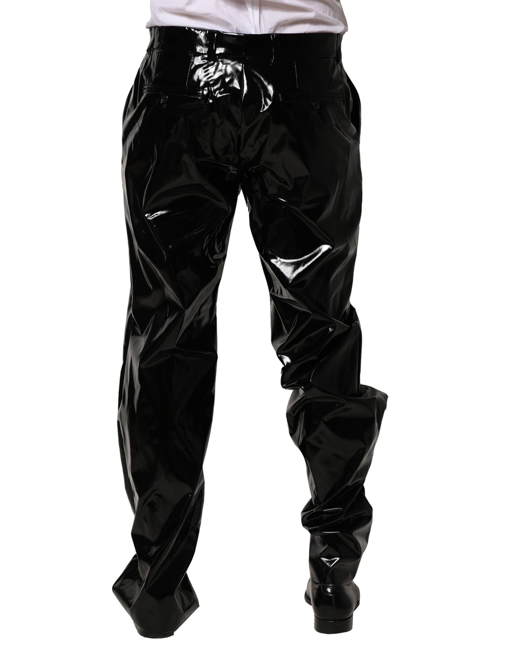 Dolce & Gabbana Black Nylon Straight Men Pants | Regal Royce