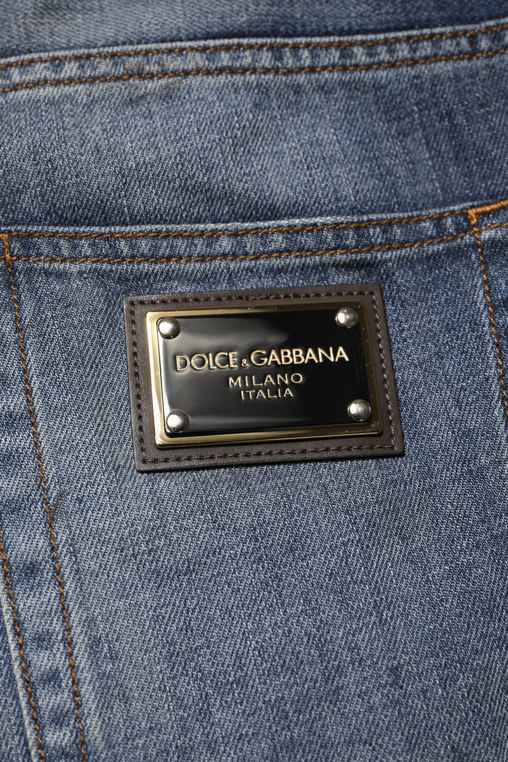 Dolce & Gabbana Blue Washed Tattered Cotton Men Jeans | Regal Royce