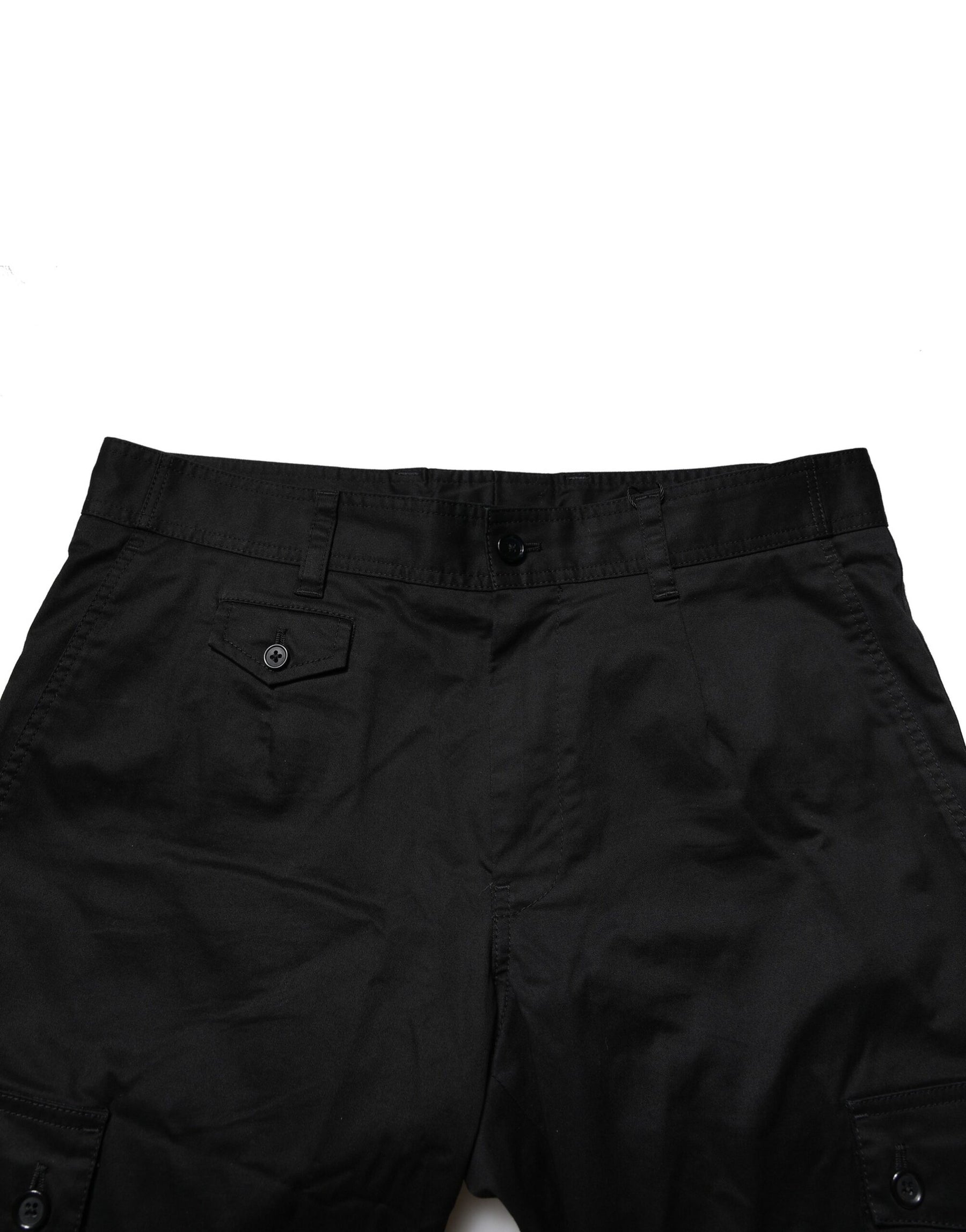 Dolce & Gabbana Black Cotton Dress Slim Formal Pants | Regal Royce