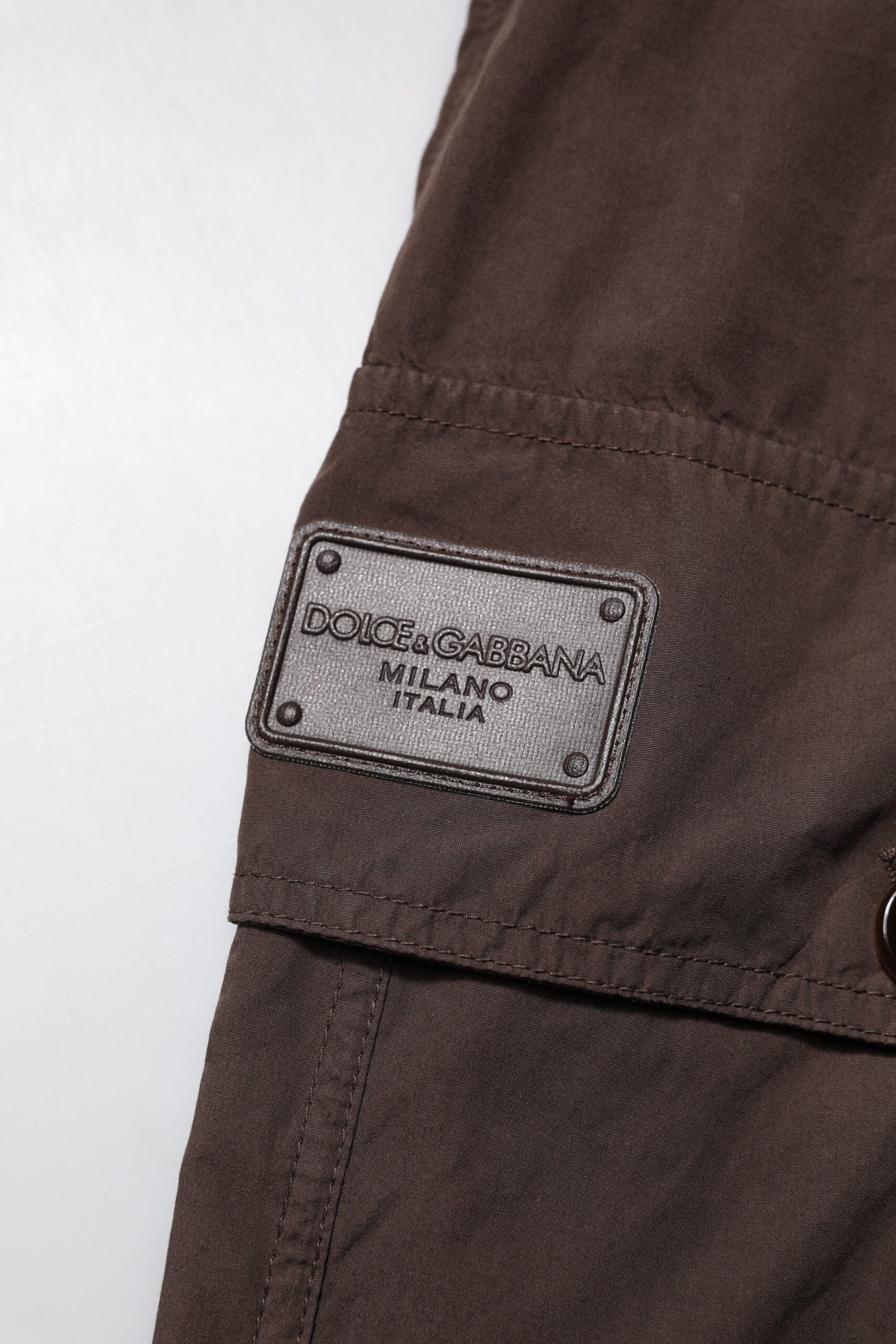 Dolce & Gabbana Brown Cotton Cargo Jogger Men Pants | Regal Royce