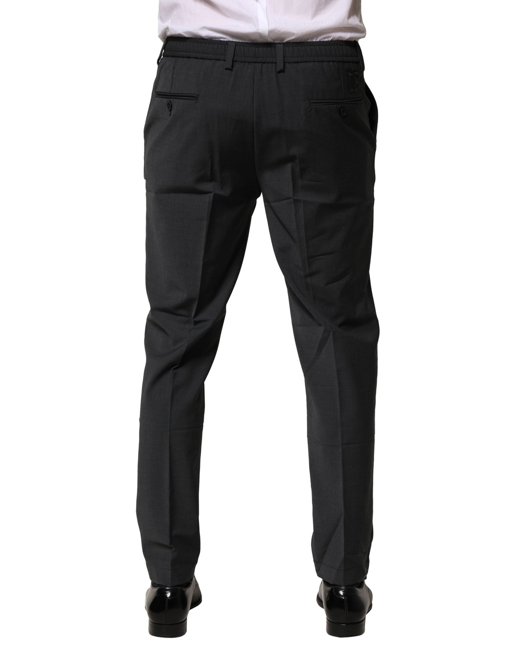 Dolce & Gabbana Black Wool Dress Slim Formal Pants | Regal Royce