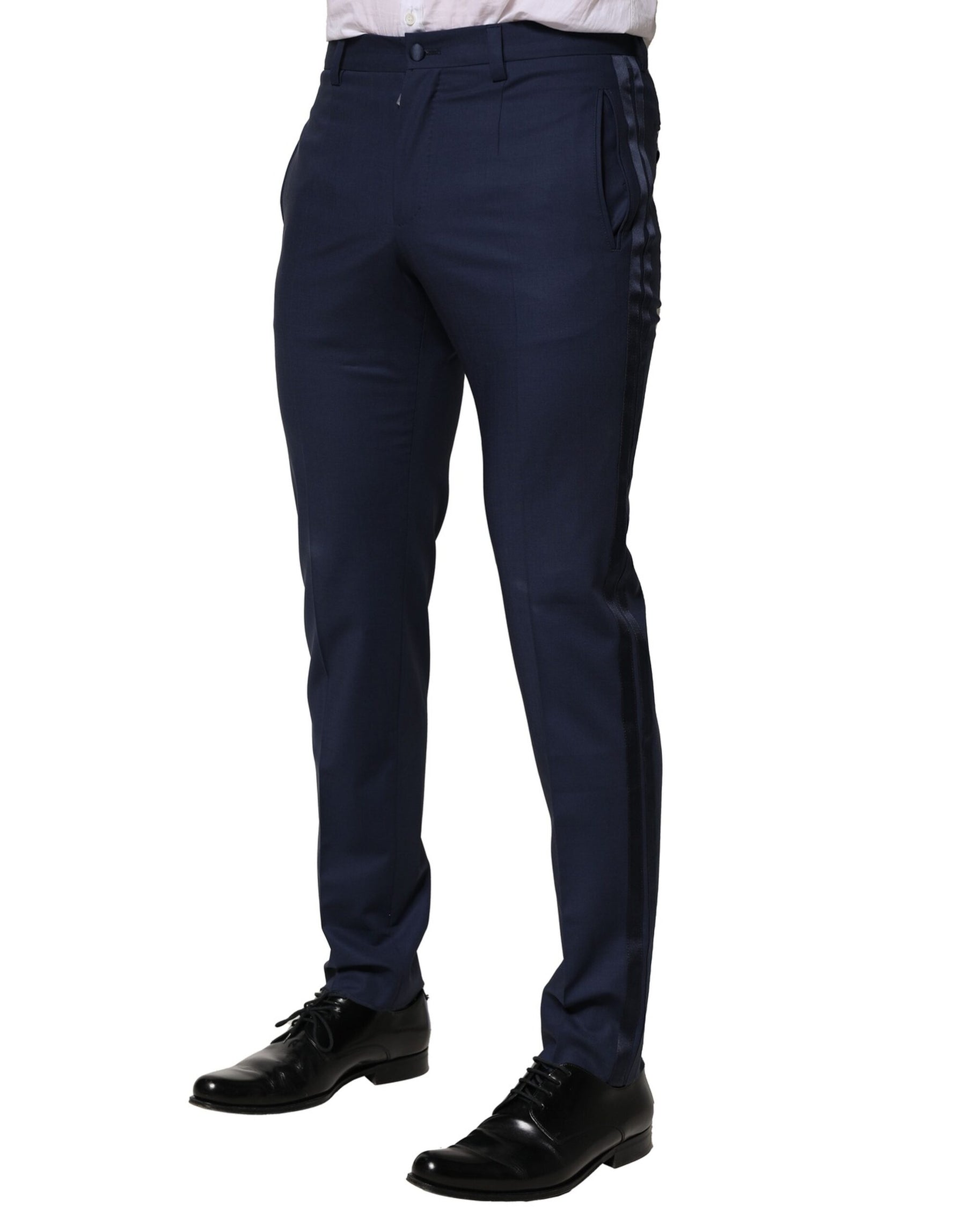 Dolce & Gabbana Dark Blue Wool Dress Formal Pants | Regal Royce