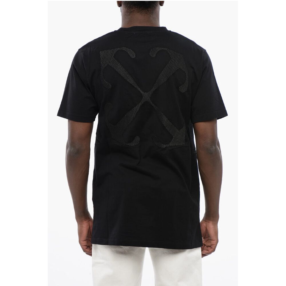 Off-White Black Cotton ARROW Crew-neck T-shirt | Regal Royce