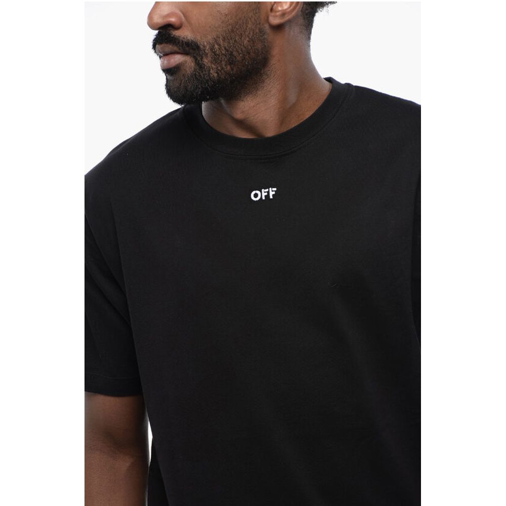 Off-White Black Cotton ARROW Crew-neck T-shirt | Regal Royce