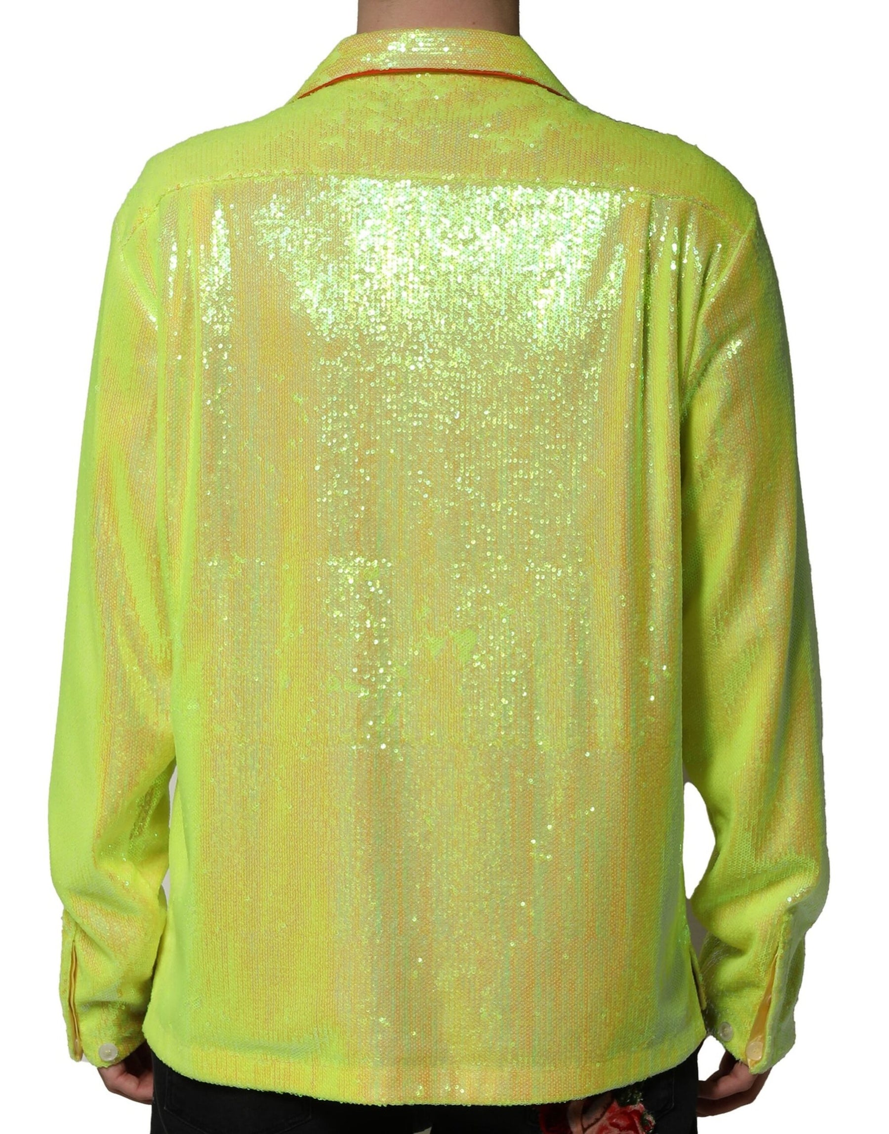 Dolce & Gabbana Yellow Sequin Polyester Lounge Casual Shirt | Regal Royce