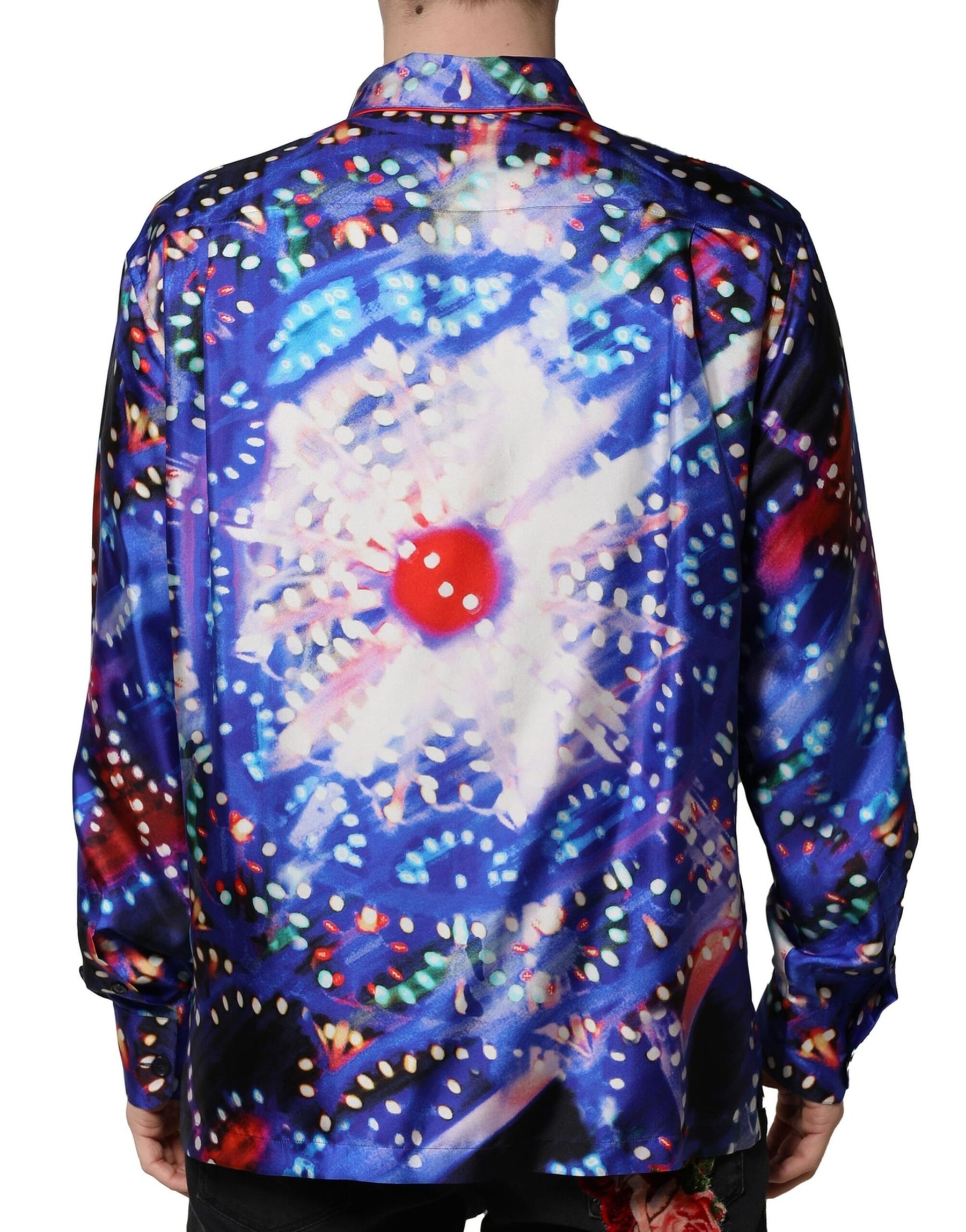 Dolce & Gabbana Multicolor Printed Silk Lounge Casual Shirt | Regal Royce