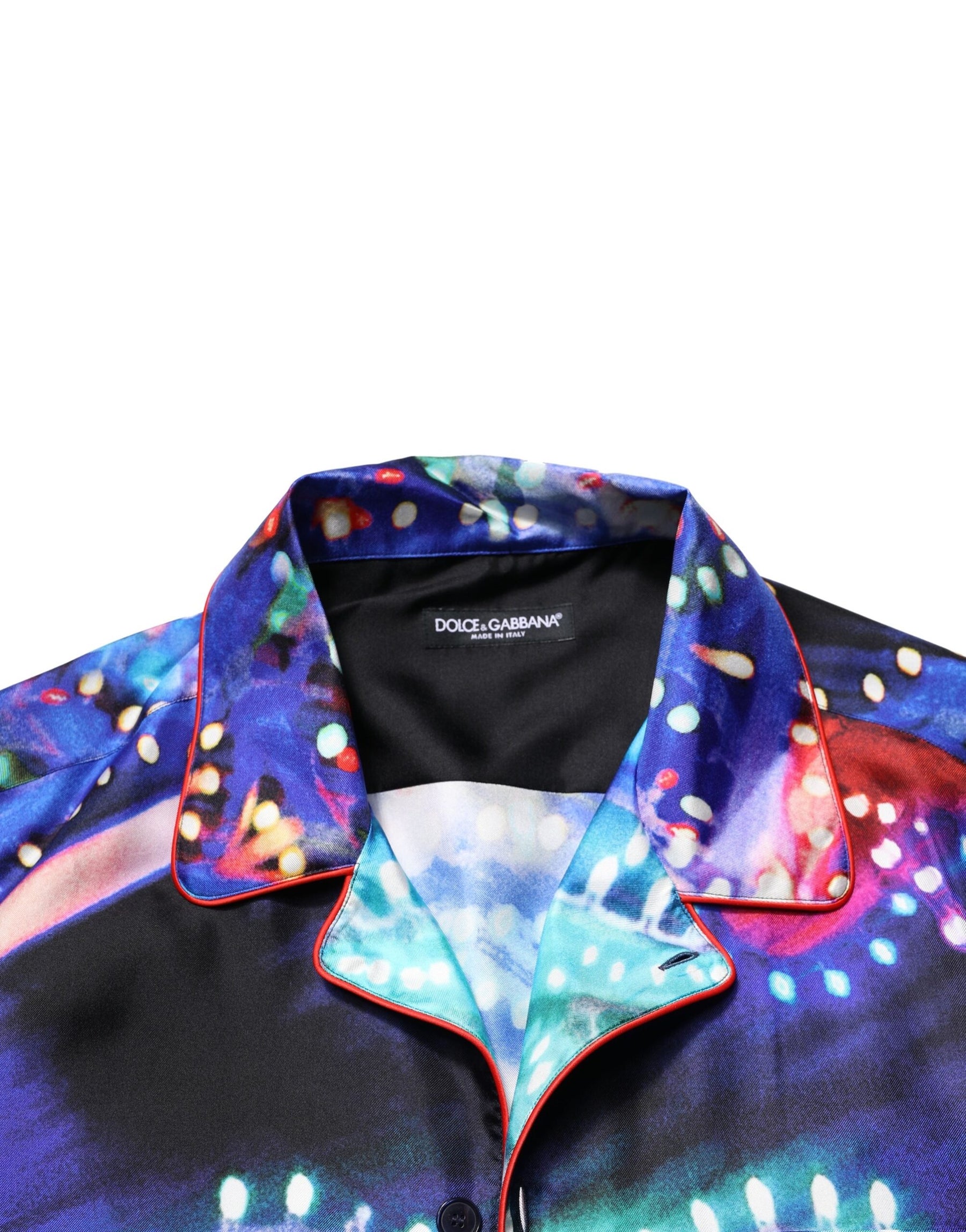 Dolce & Gabbana Multicolor Printed Silk Lounge Casual Shirt | Regal Royce