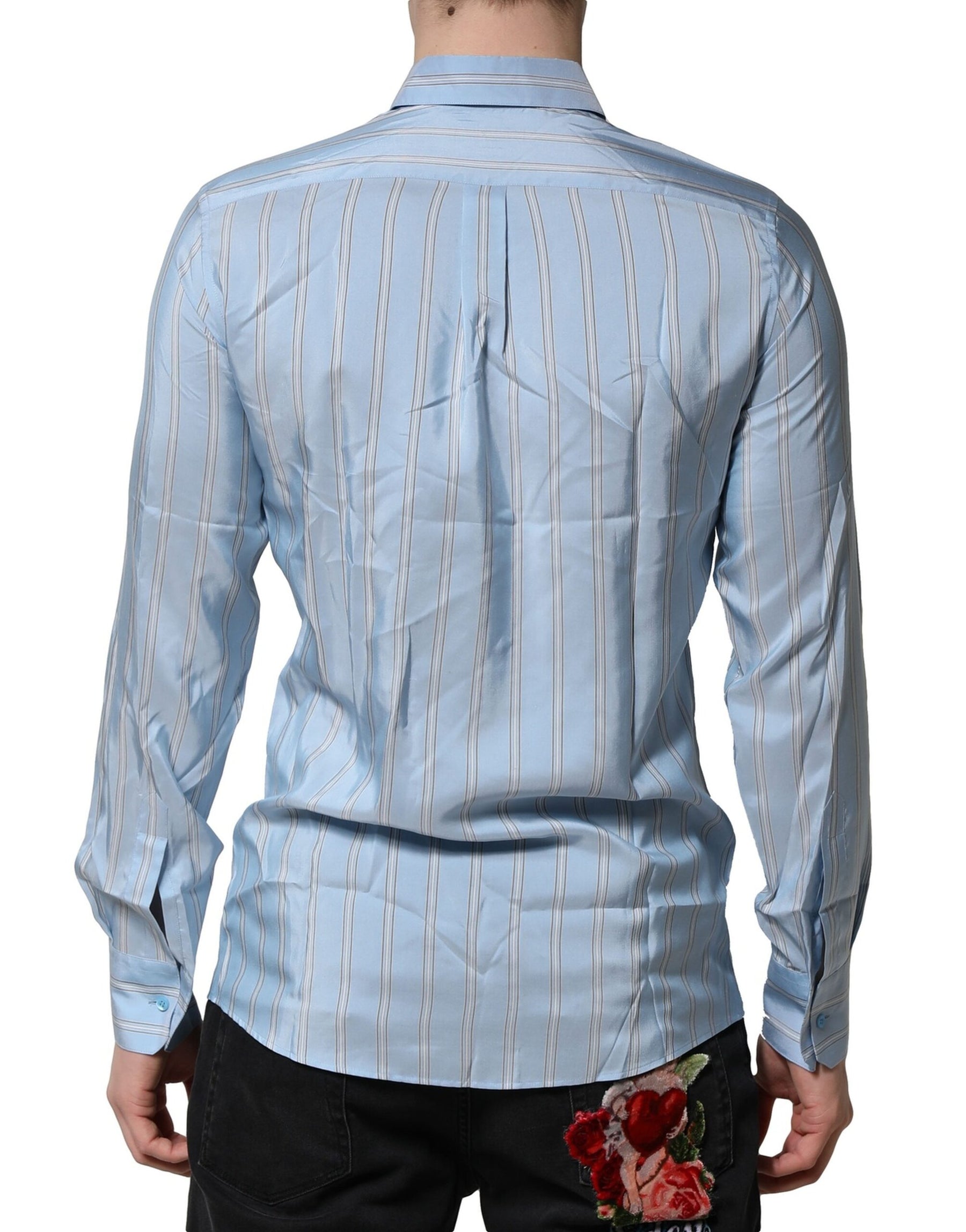 Dolce & Gabbana Light Blue MARTINI Striped Formal Dress Shirt | Regal Royce