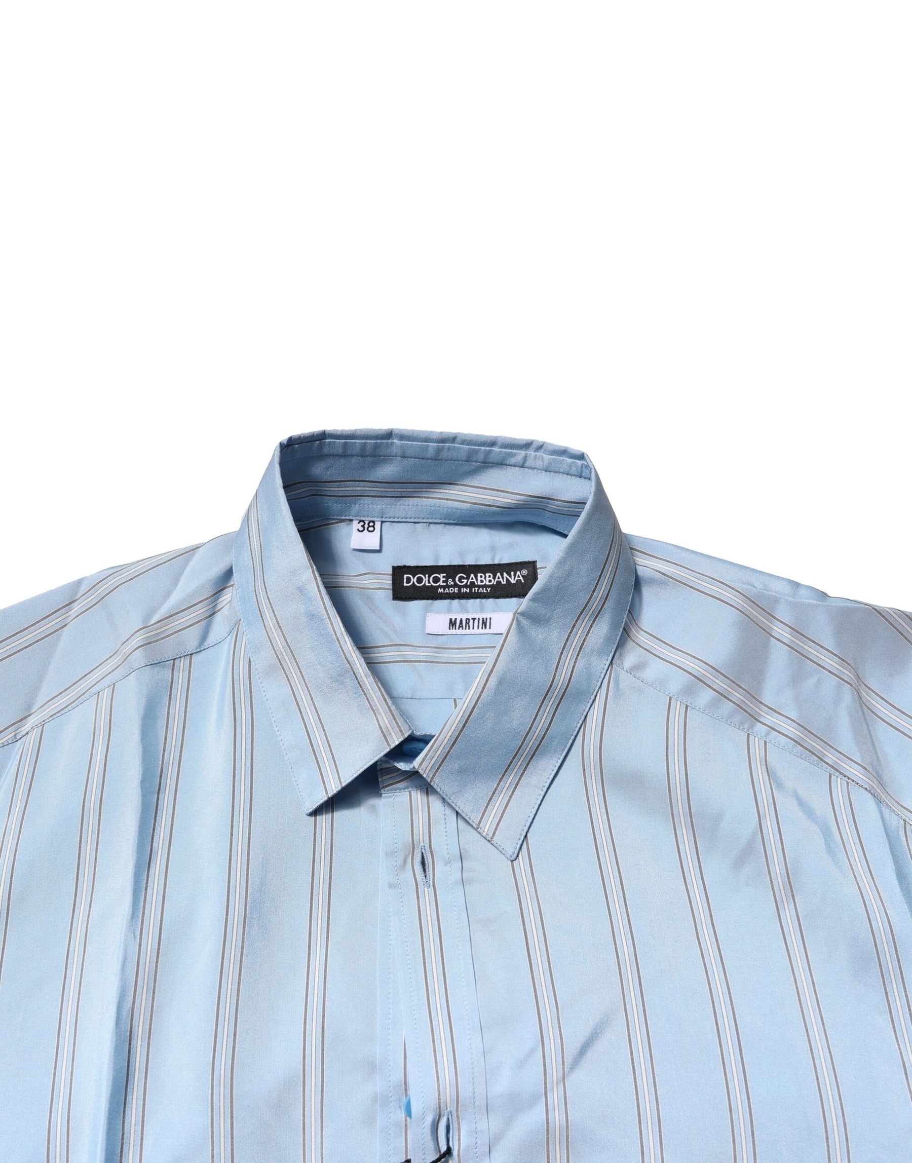Dolce & Gabbana Light Blue MARTINI Striped Formal Dress Shirt | Regal Royce