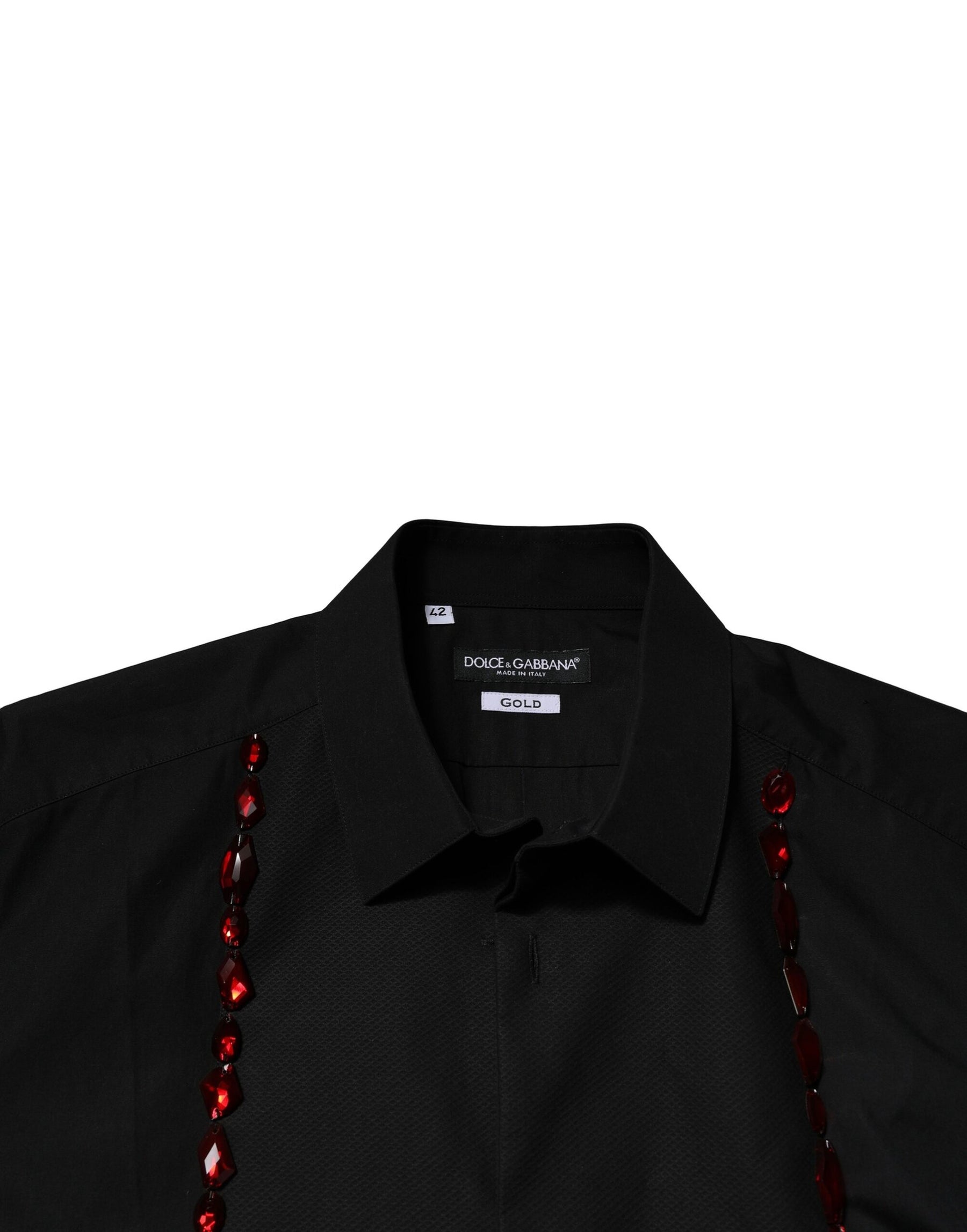 Dolce & Gabbana Black Crystal GOLD Formal Men Dress Shirt | Regal Royce