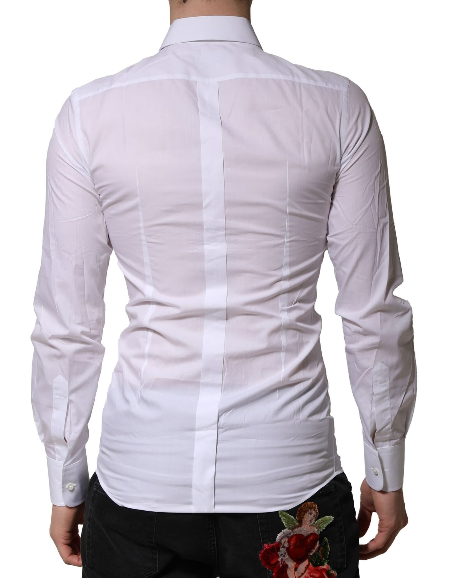 Dolce & Gabbana White GOLD Embellished Formal Men Dress Shirt | Regal Royce