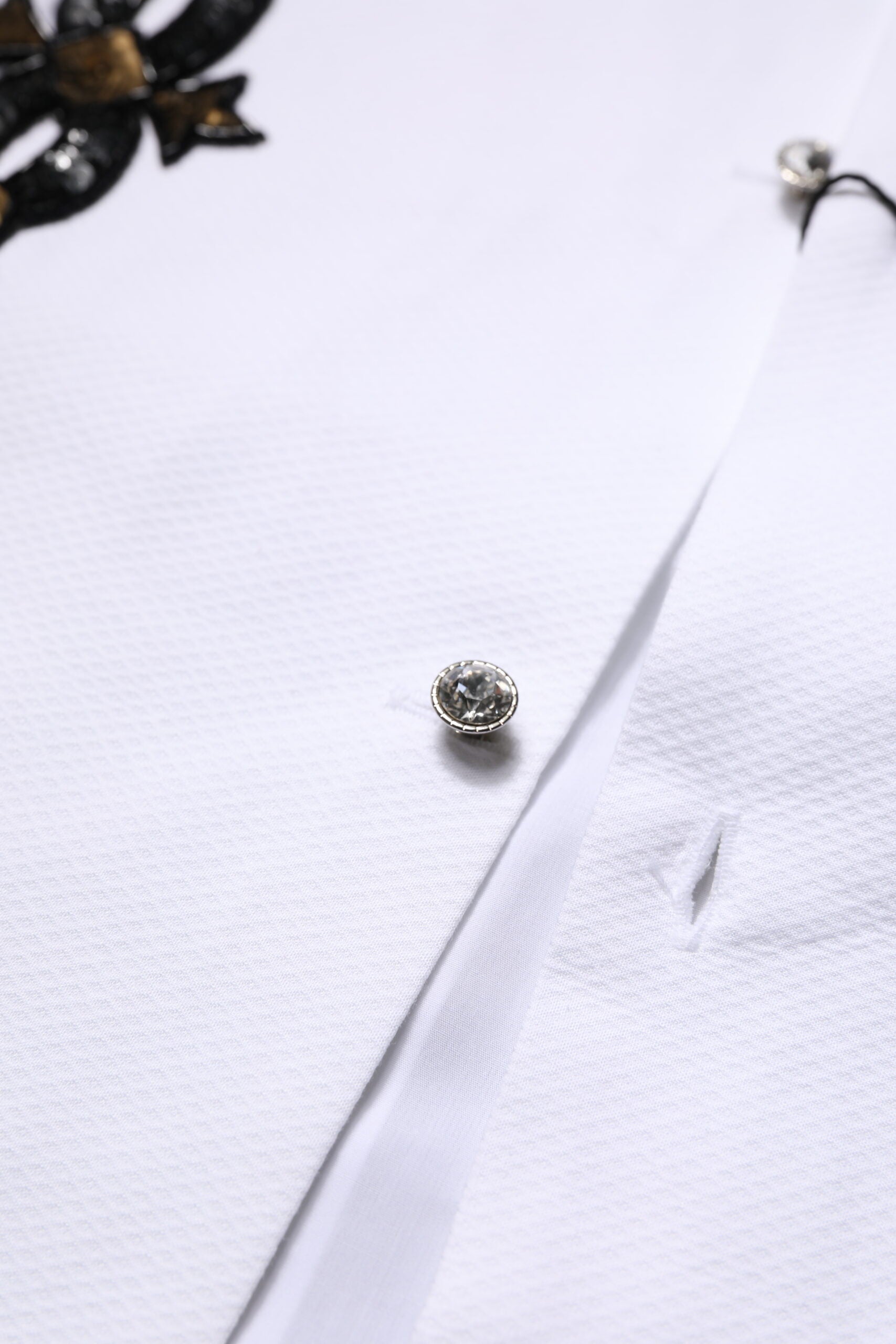 Dolce & Gabbana White GOLD Embellished Formal Men Dress Shirt | Regal Royce